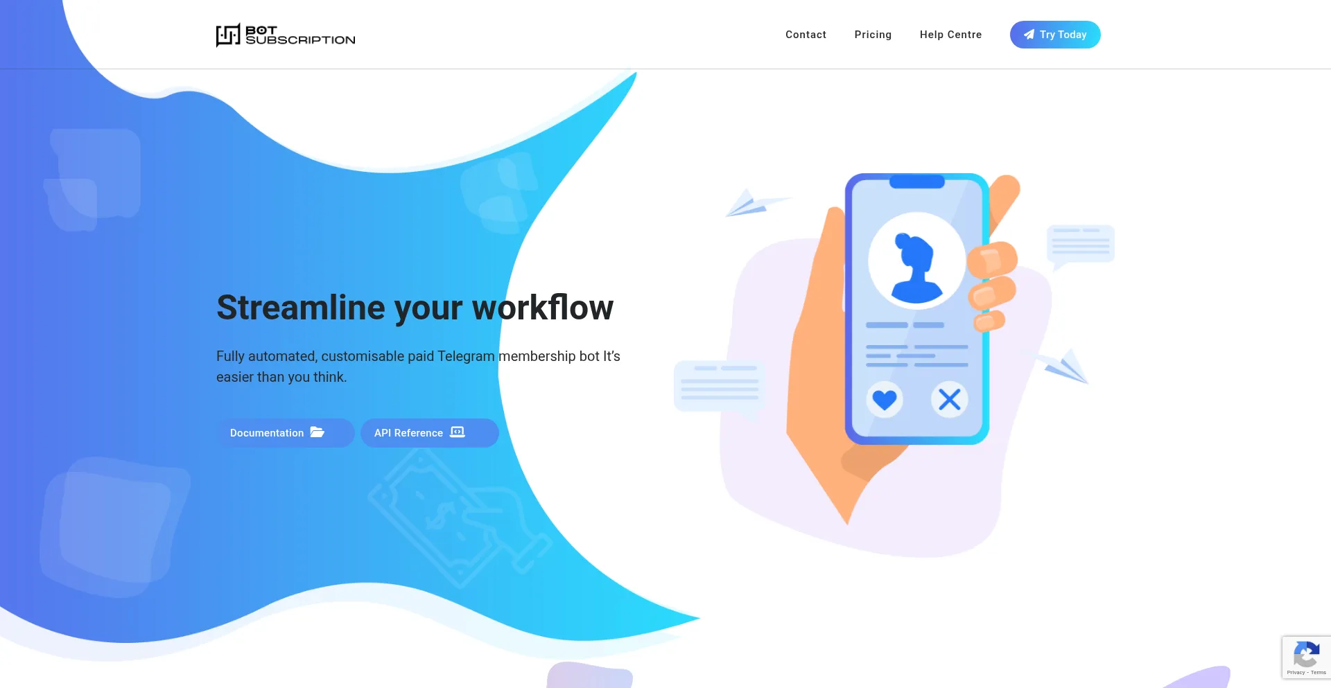 Website screenshot of Botsubscription.com
