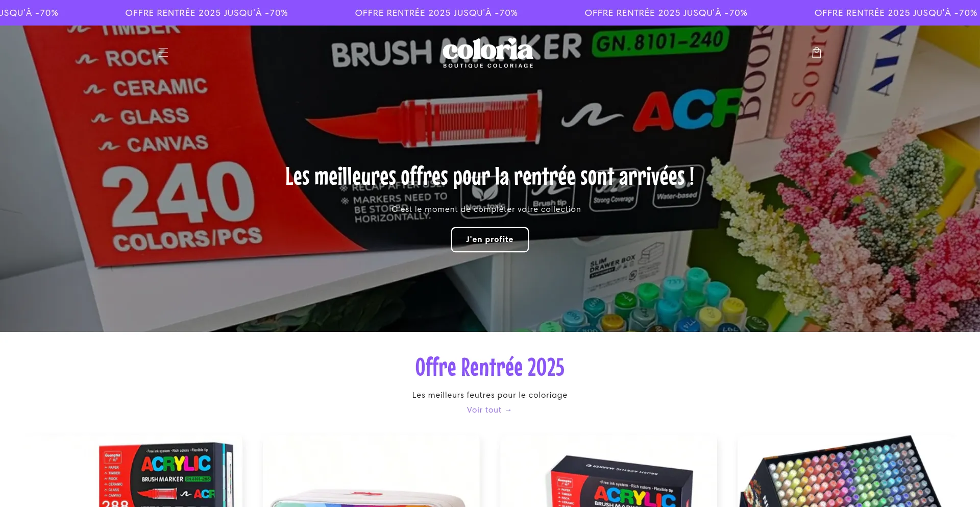 Website screenshot of Boutiquecoloria.shop