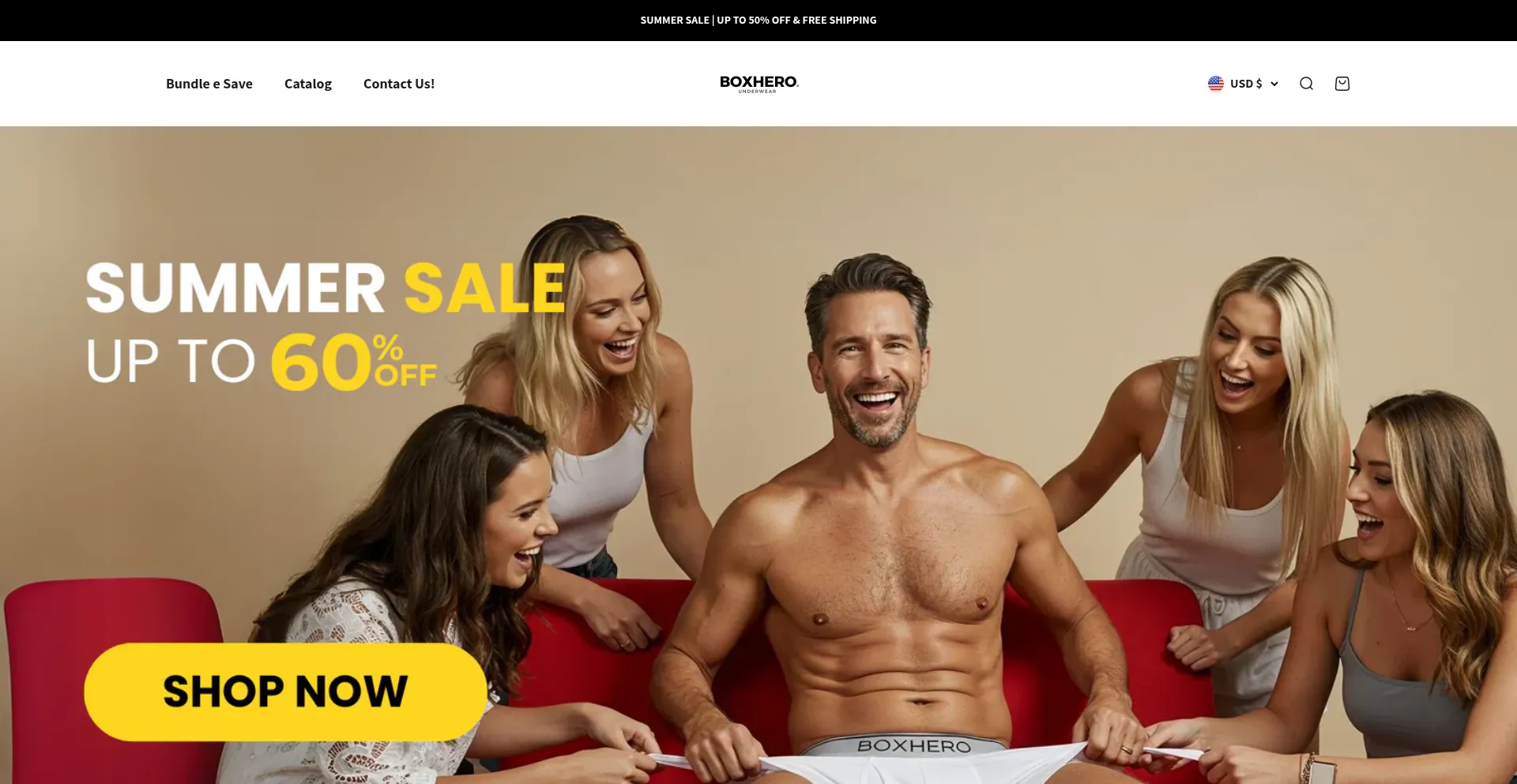 Website screenshot of Boxherowear.com