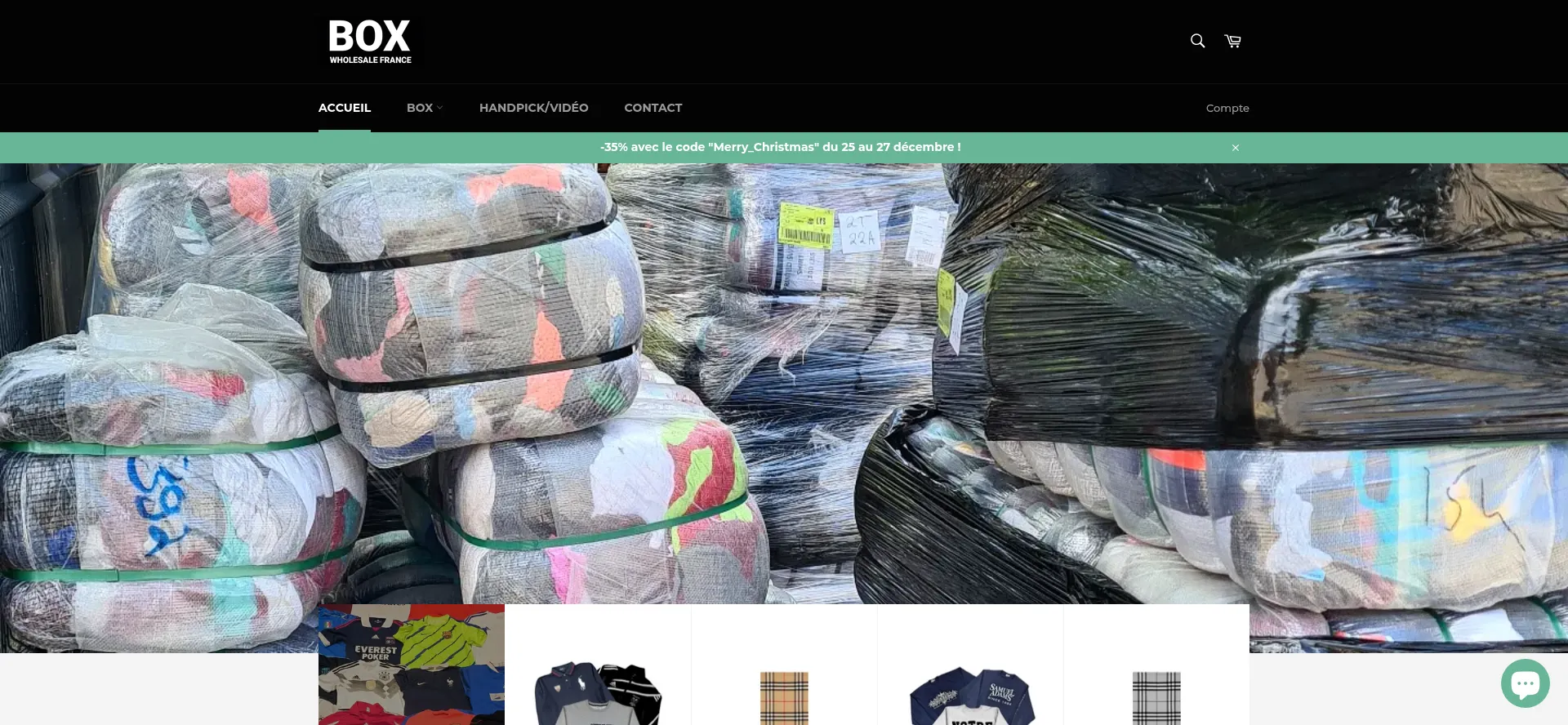 Website screenshot of Boxwholesalefrance.com
