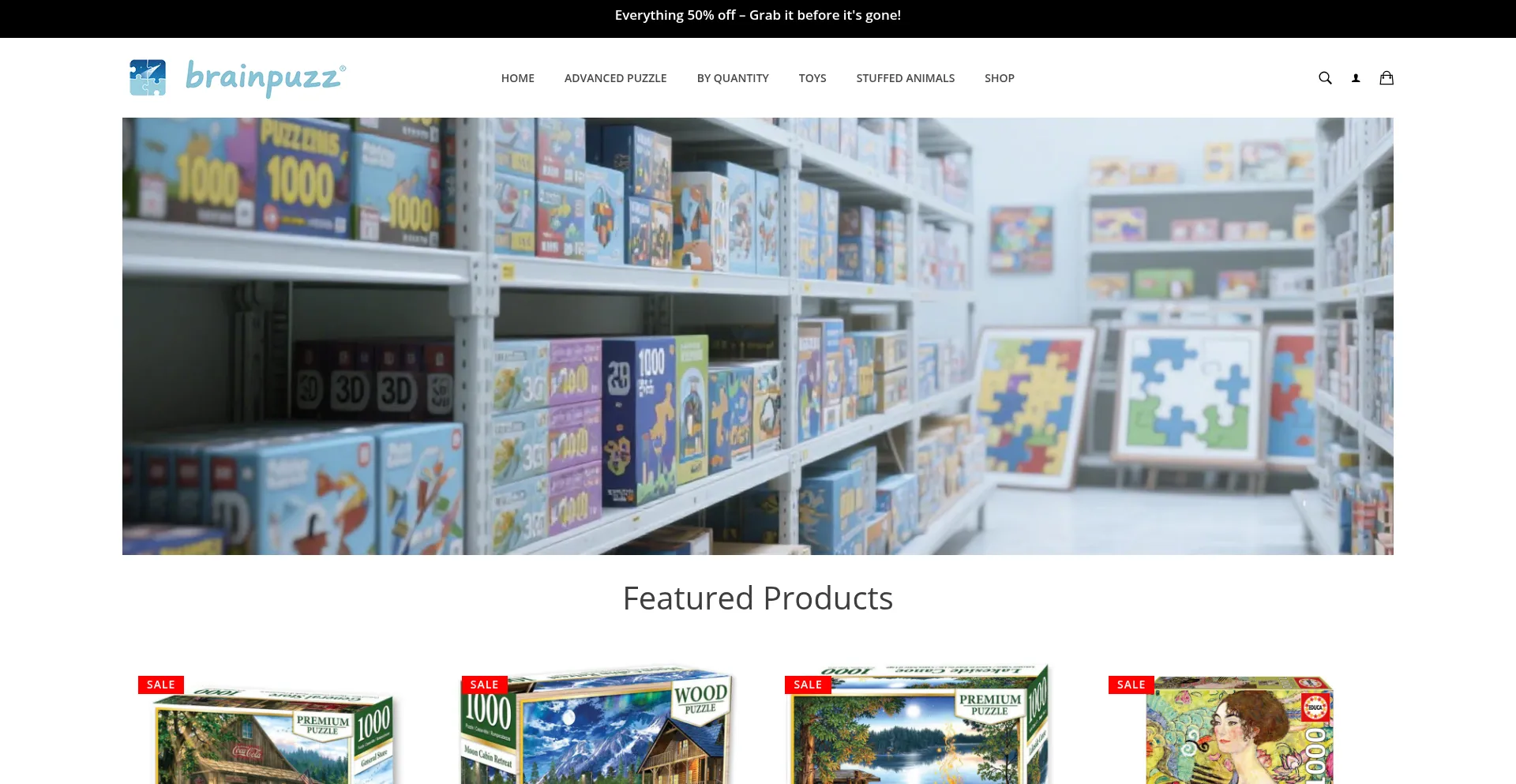 Website screenshot of Brainpuzz.com