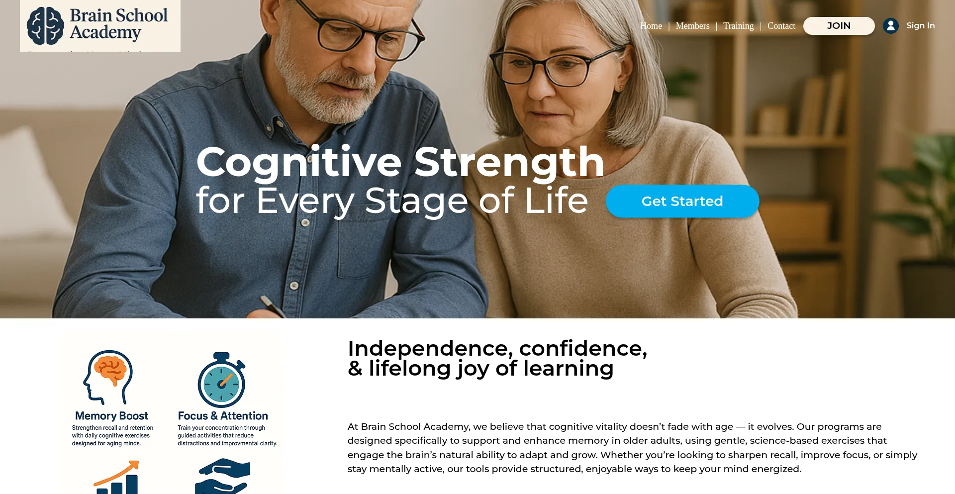 Website screenshot of Brainschoolacademy.com