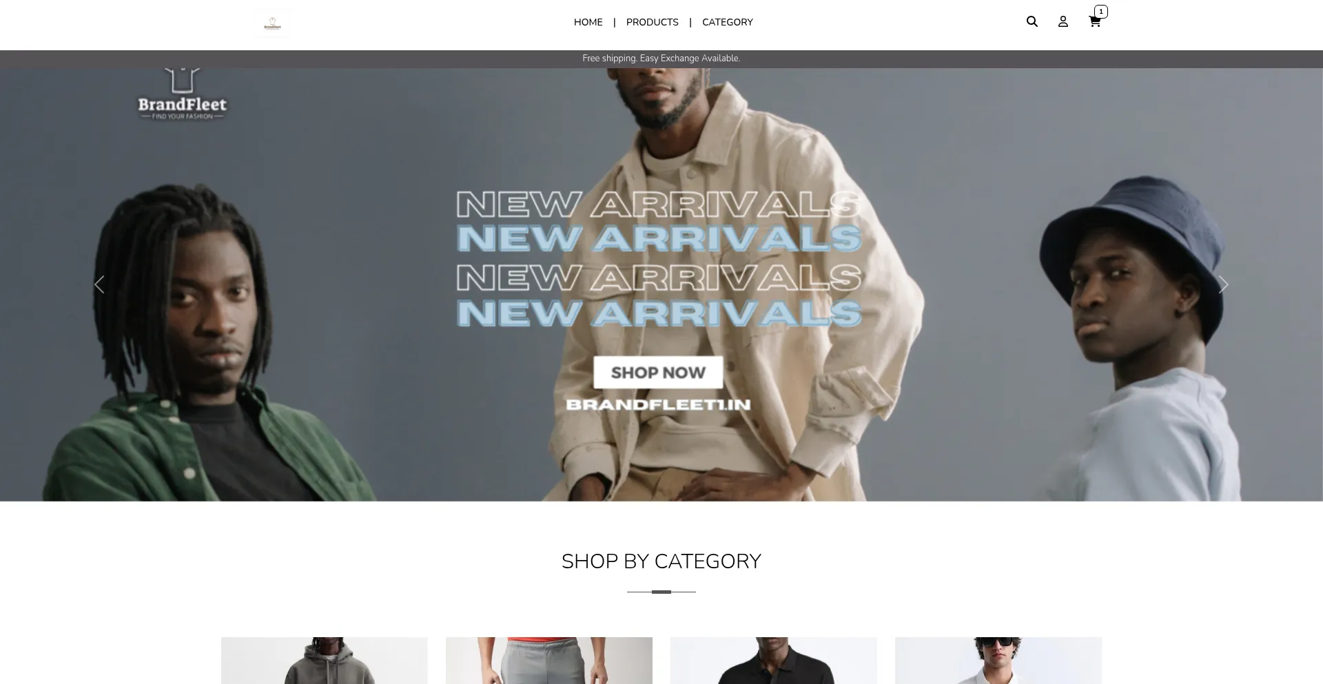 Website screenshot of Brandfleet1.cartpe.in
