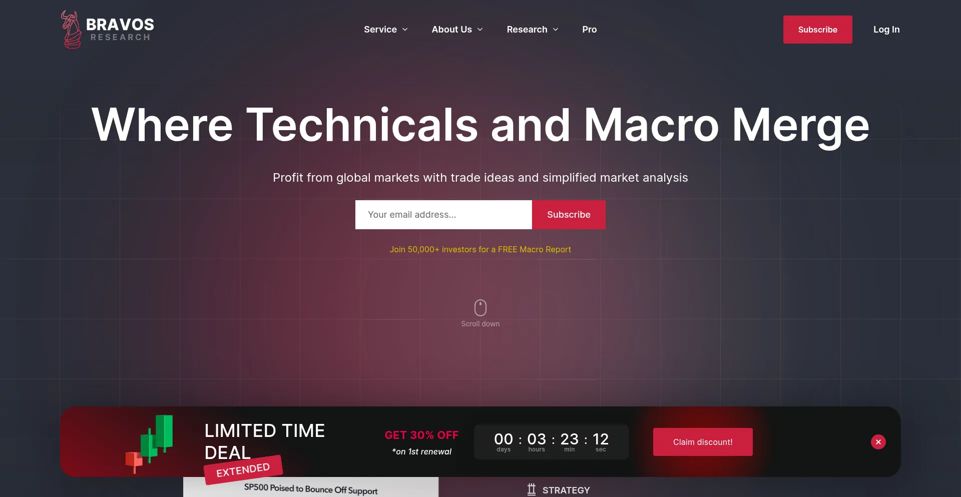 Website screenshot of Bravosresearch.com