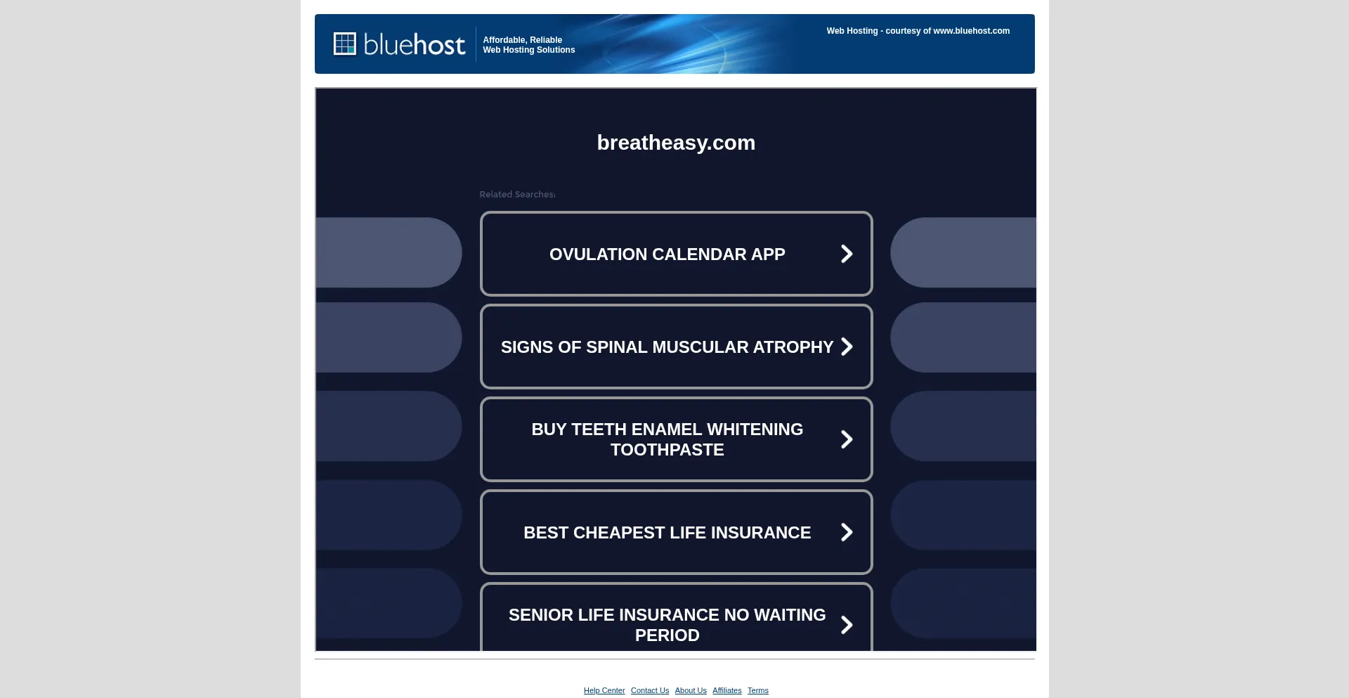 Website screenshot of Breatheasy.com