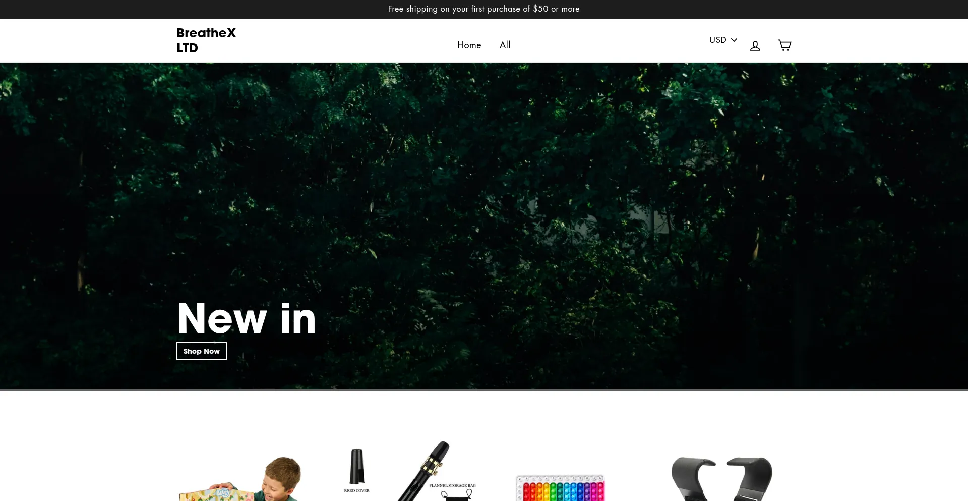 Website screenshot of Breathyi.com