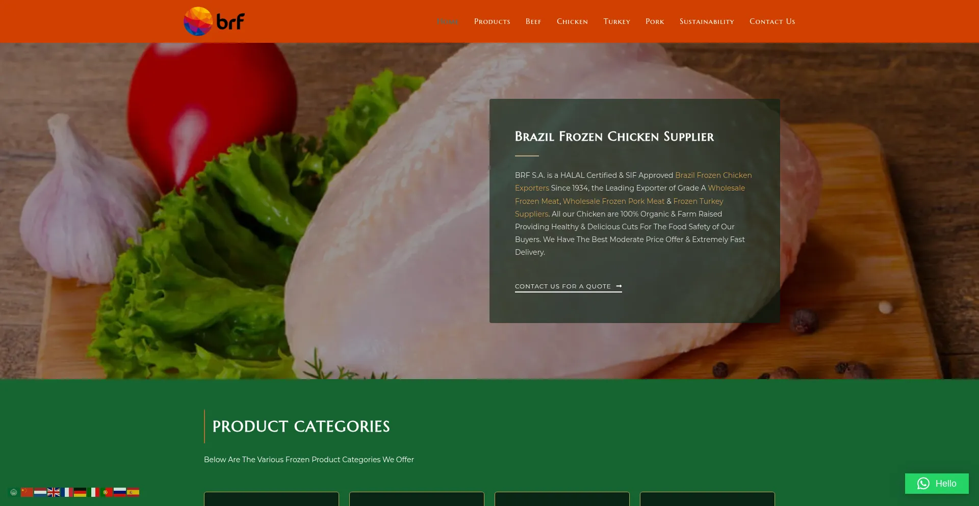 Website screenshot of Brfbrands.com