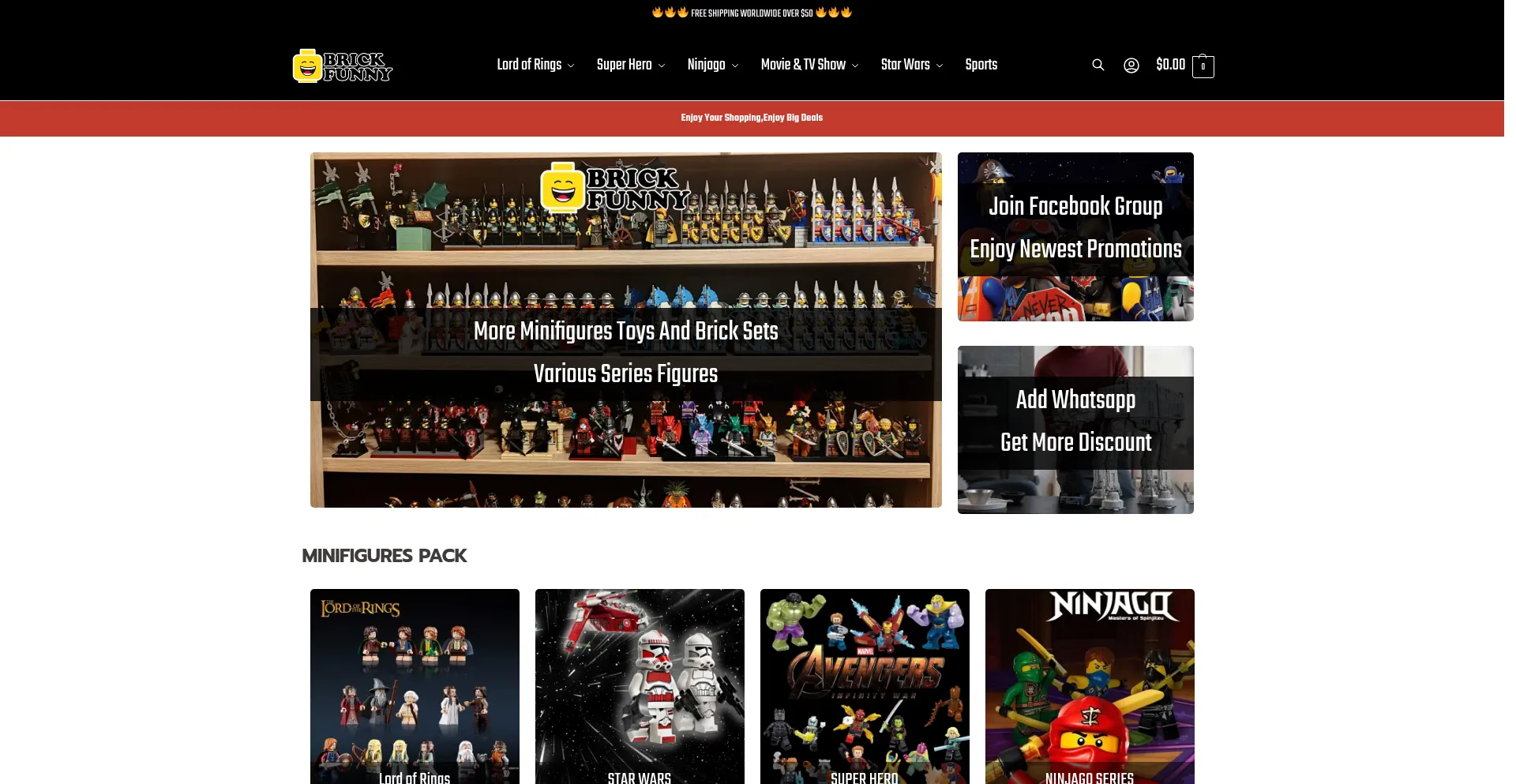 Website screenshot of Brickfunny.com