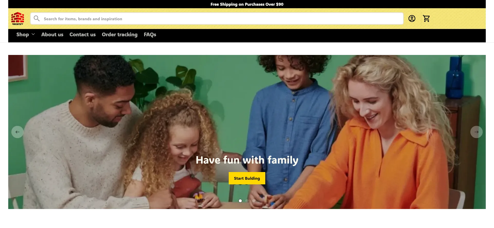 Website screenshot of Bricktify.co