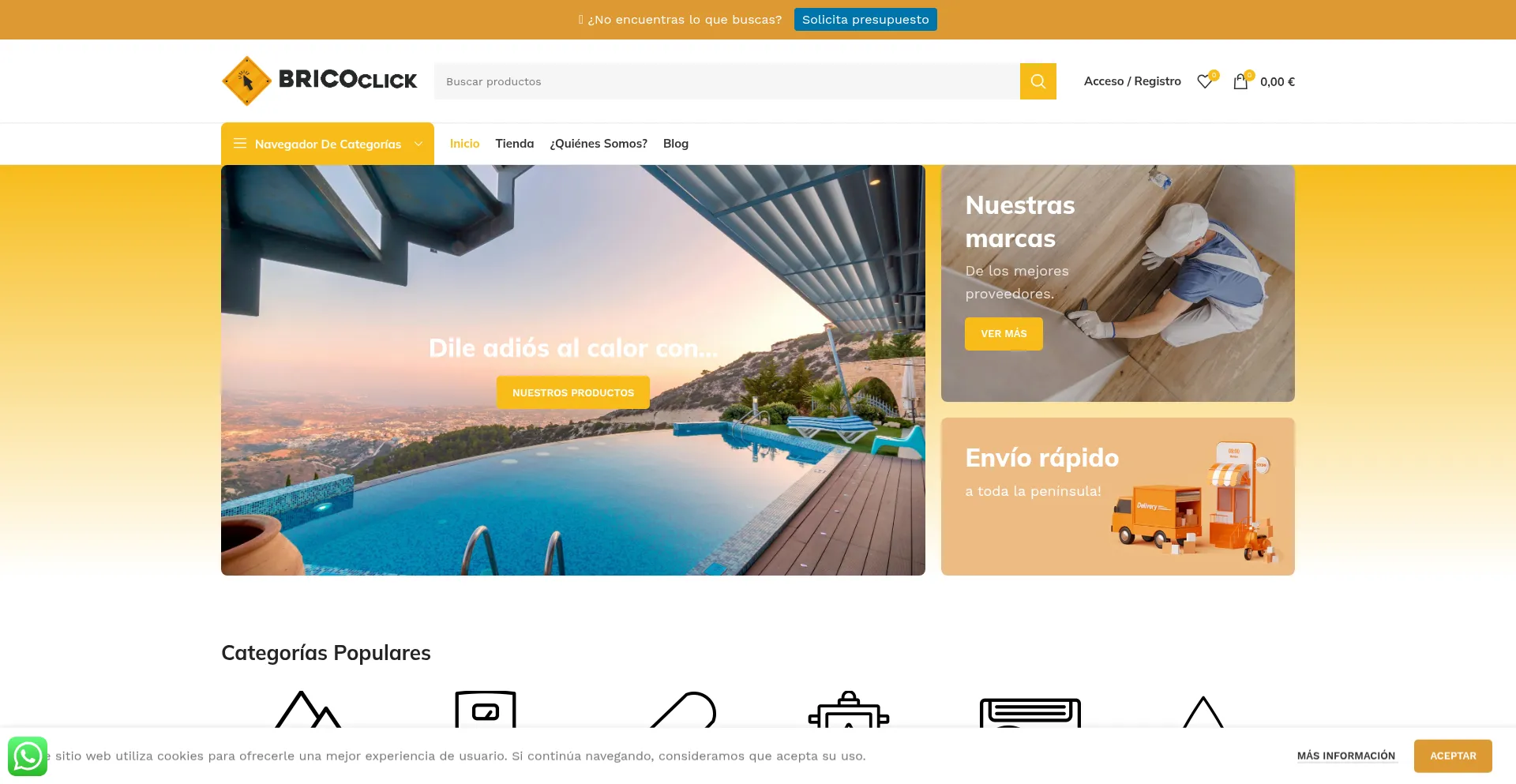 Website screenshot of Bricoclick.es
