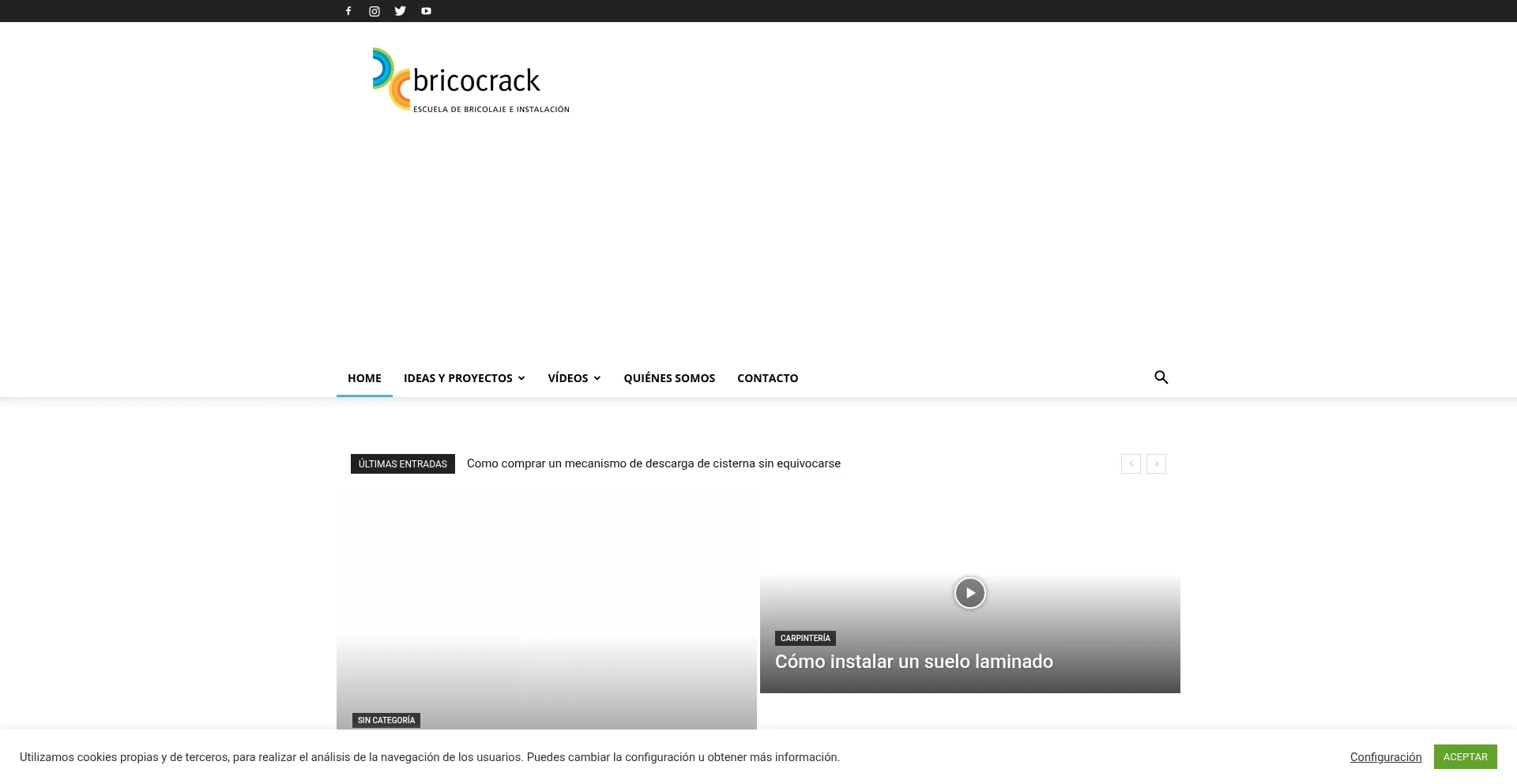 Website screenshot of Bricocrack.tv