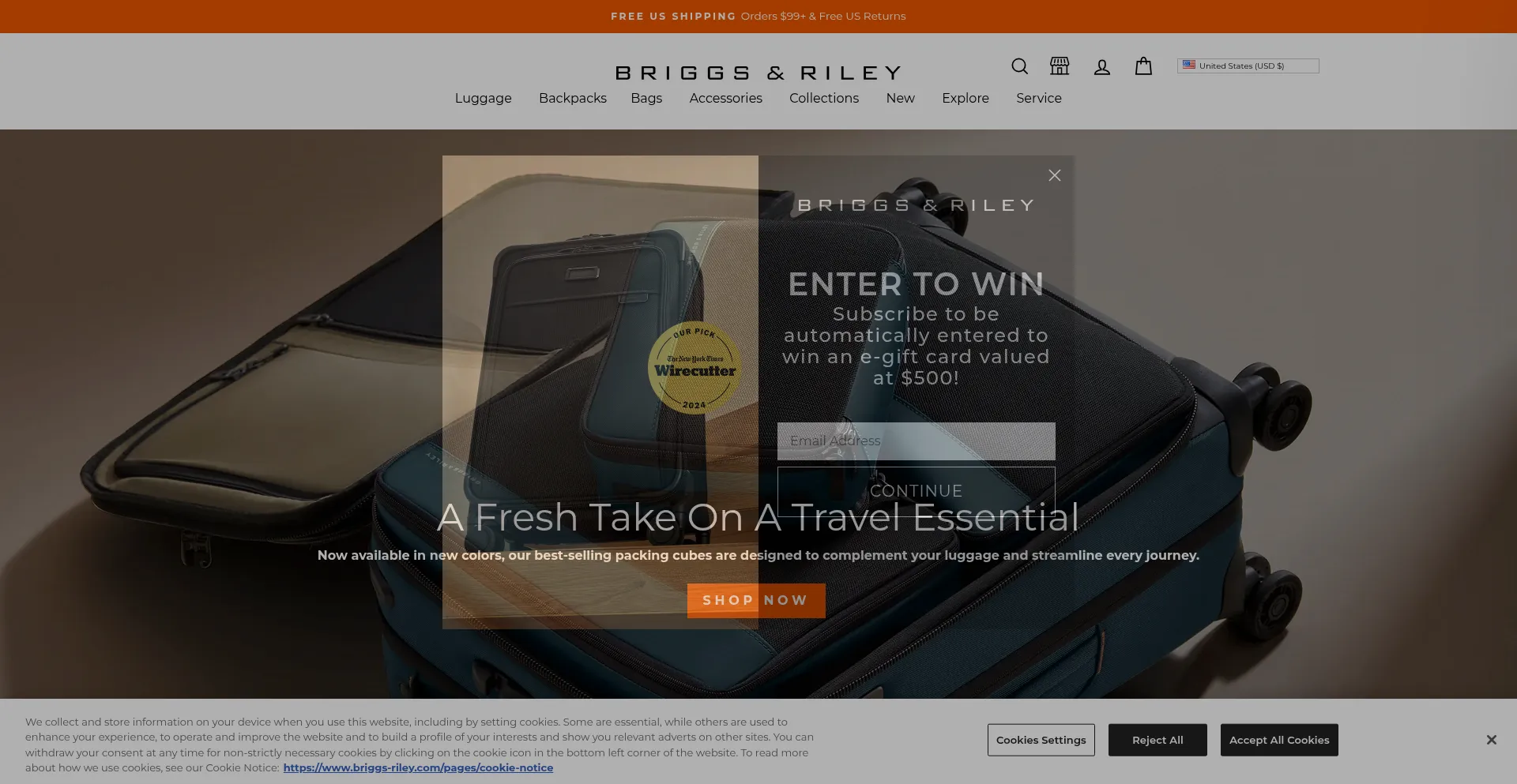 Website screenshot of Briggsandriley.com