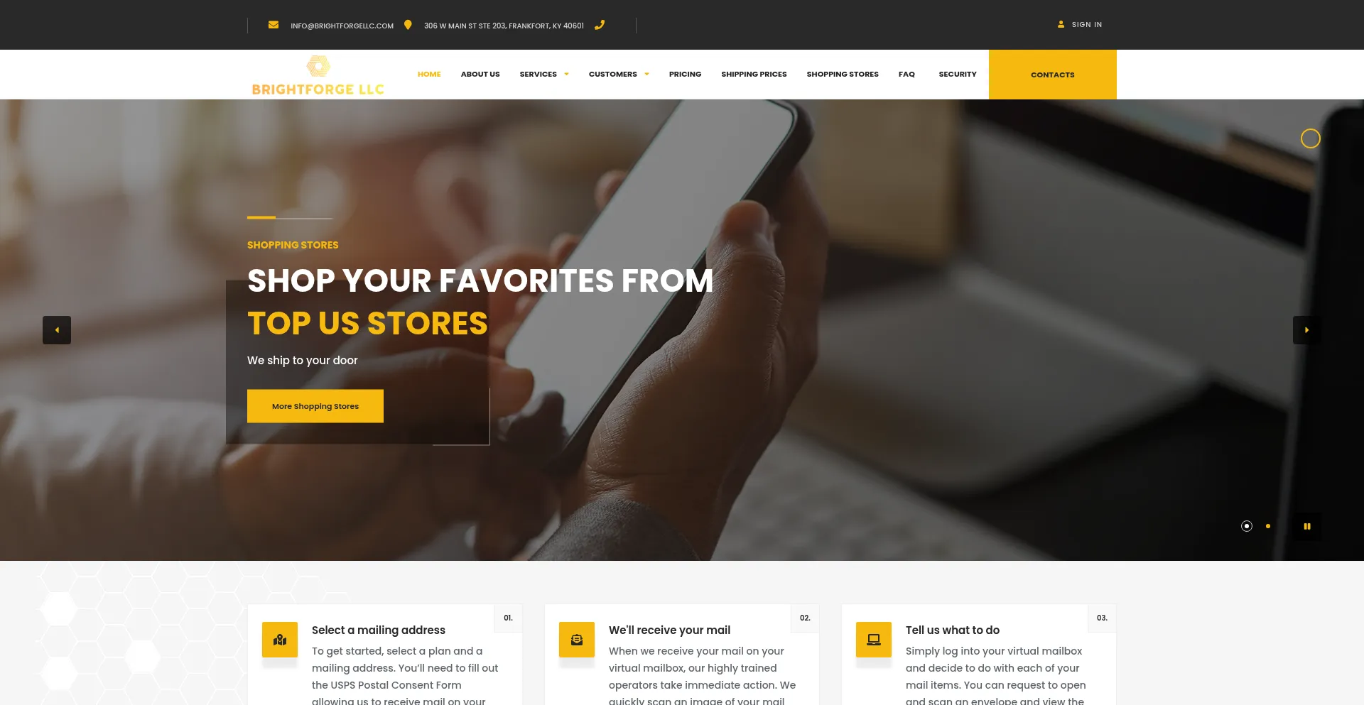 Website screenshot of Brightforgellc.com