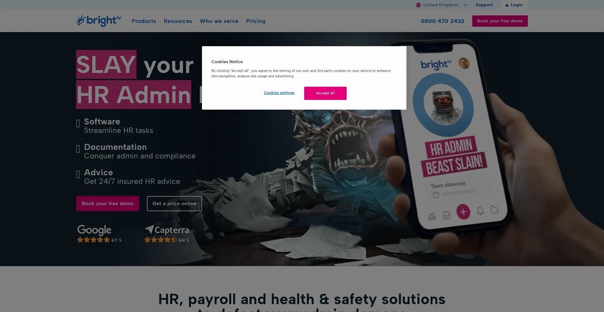 Brighthr.com Screenshot