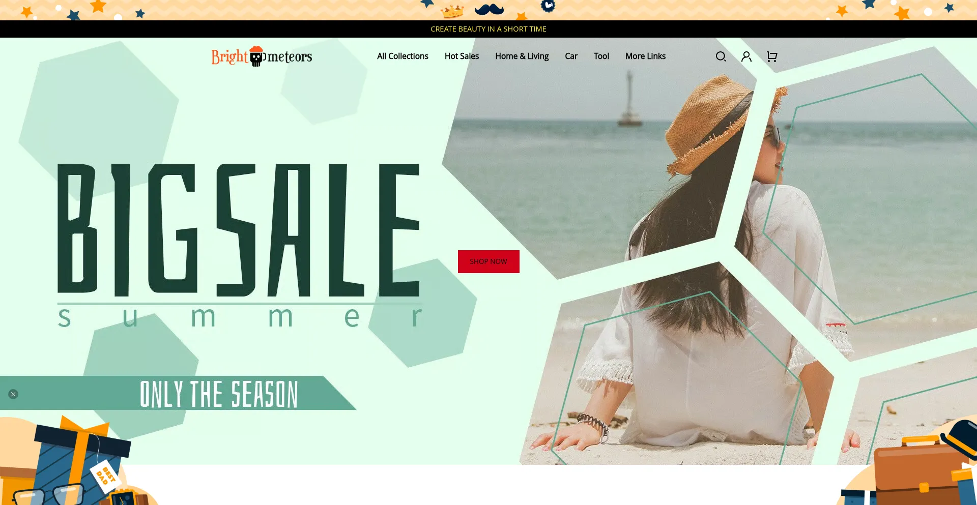Website screenshot of Brightmeteors.com