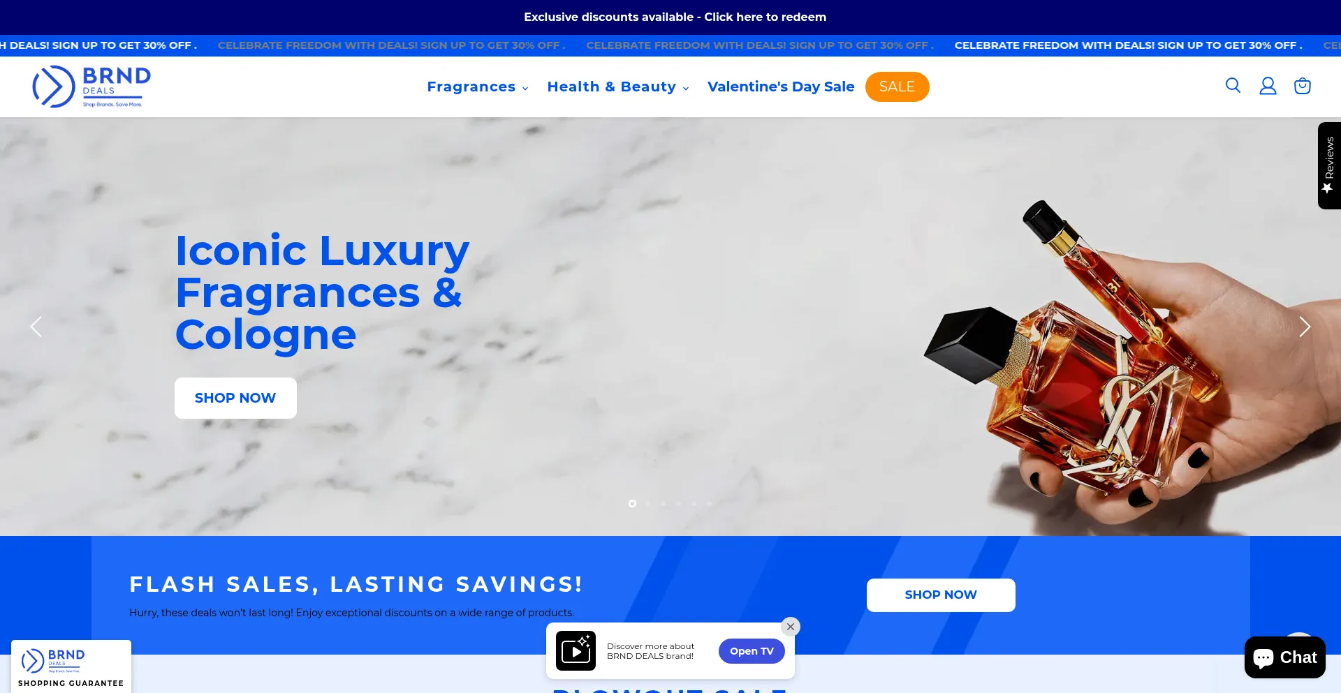 Website screenshot of Brnddeals.com