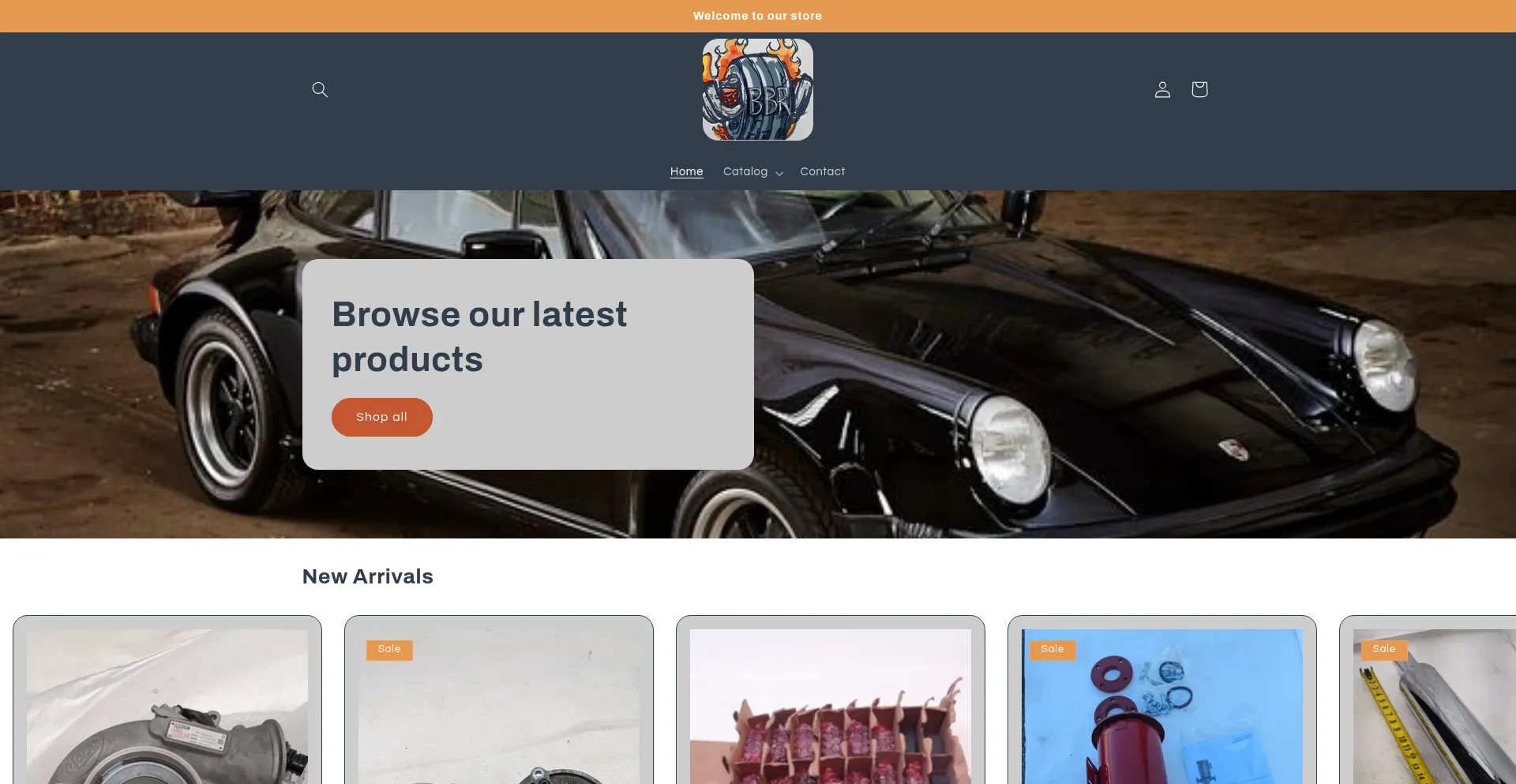 Website screenshot of Brrtires.com