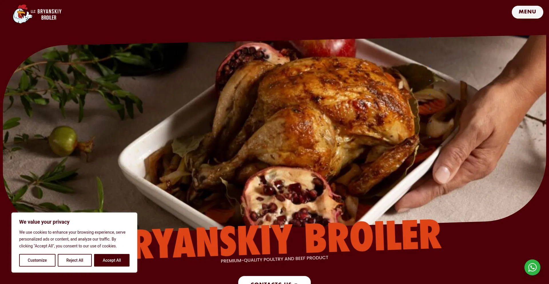 Website screenshot of Bryanskiy-broiler.ru
