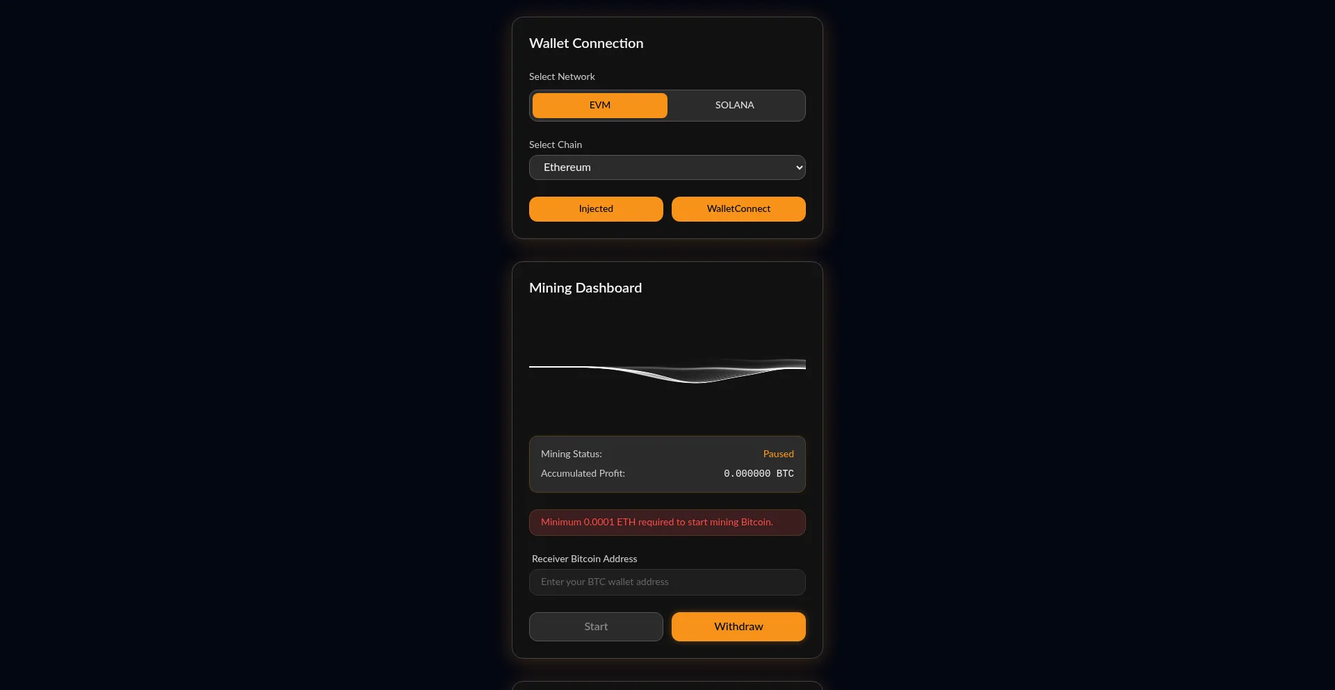 Website screenshot of Btc-ai.vercel.app
