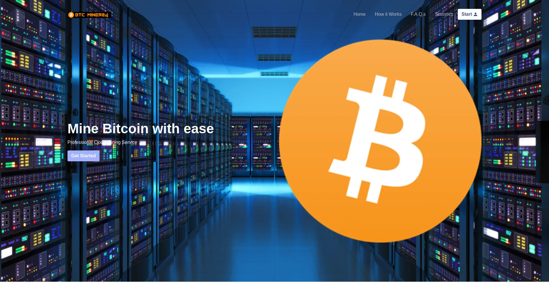 Website screenshot of Btcminer24.space