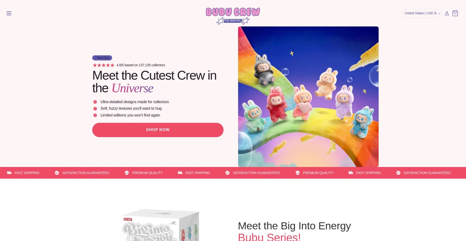 Website screenshot of Bubucrew.com