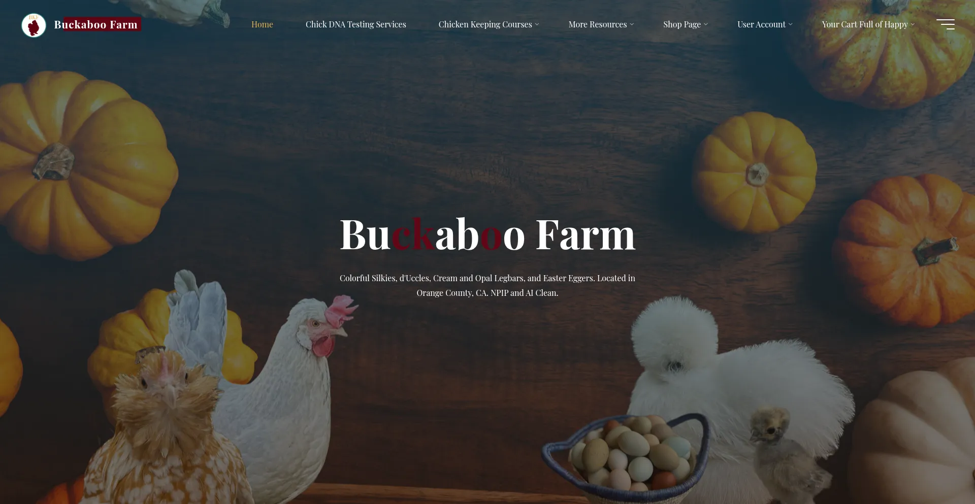 Website screenshot of Buckaboofarm.com