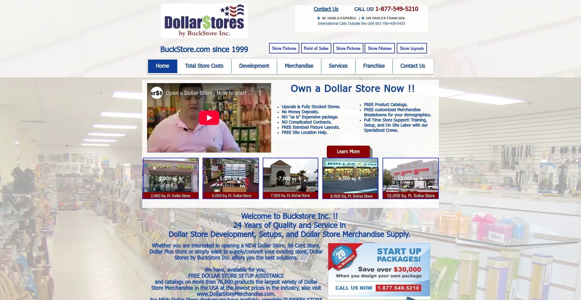 Website screenshot of Buckstore.com