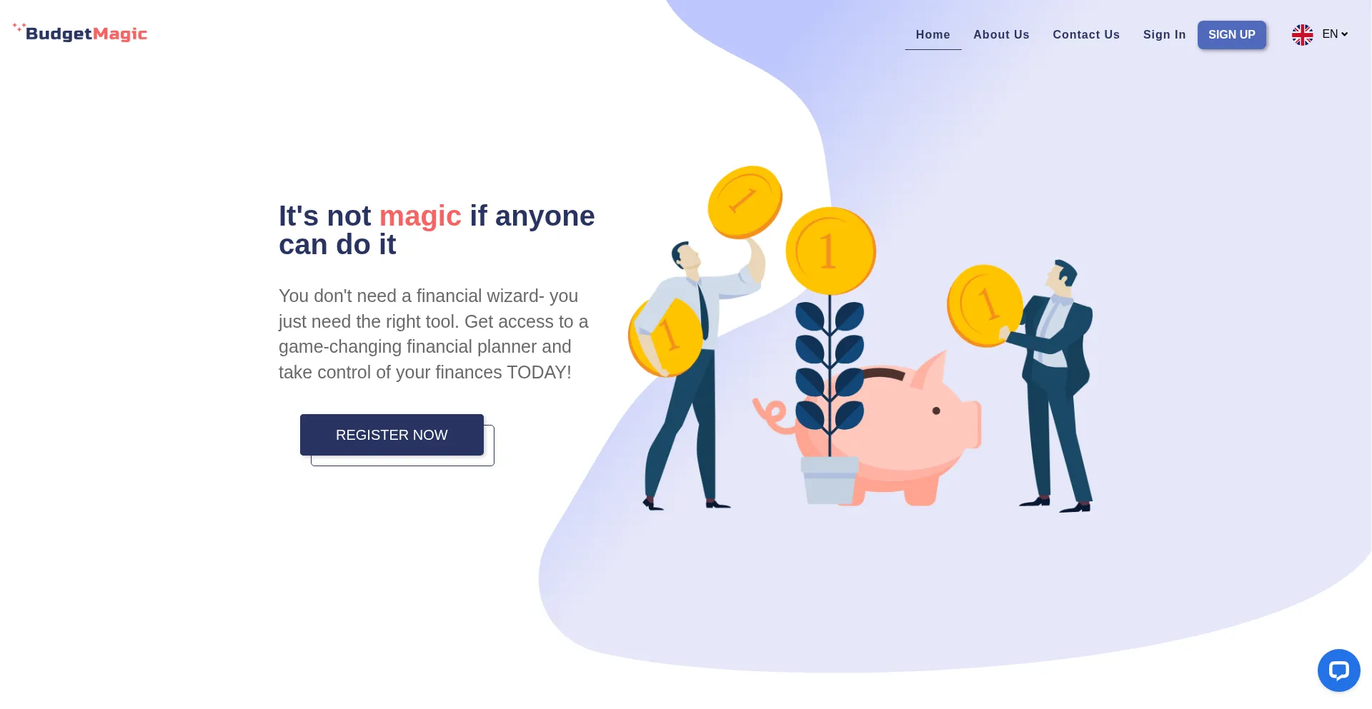 Website screenshot of Budgetmagic.eu