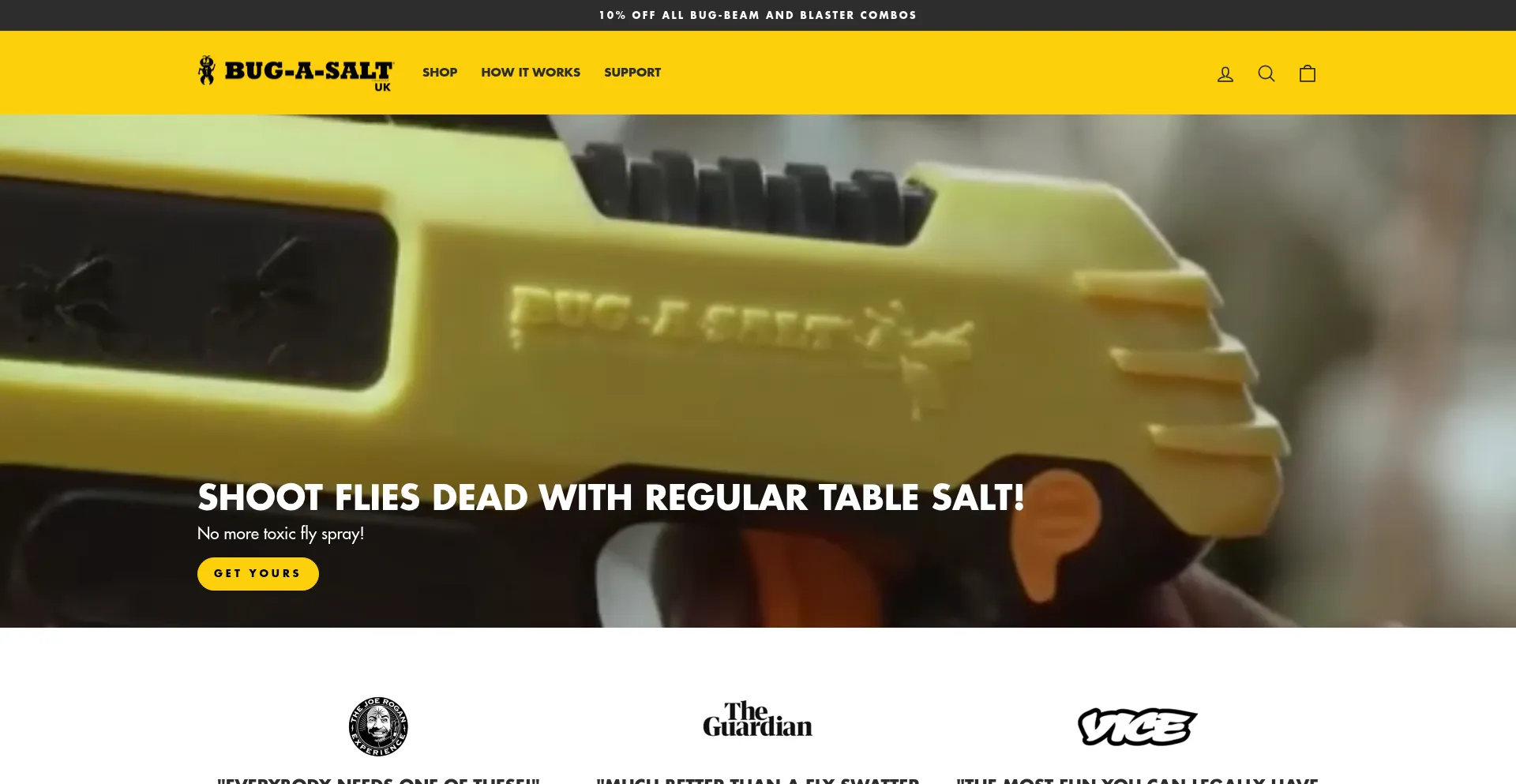 Website screenshot of Bugasalt.co.uk