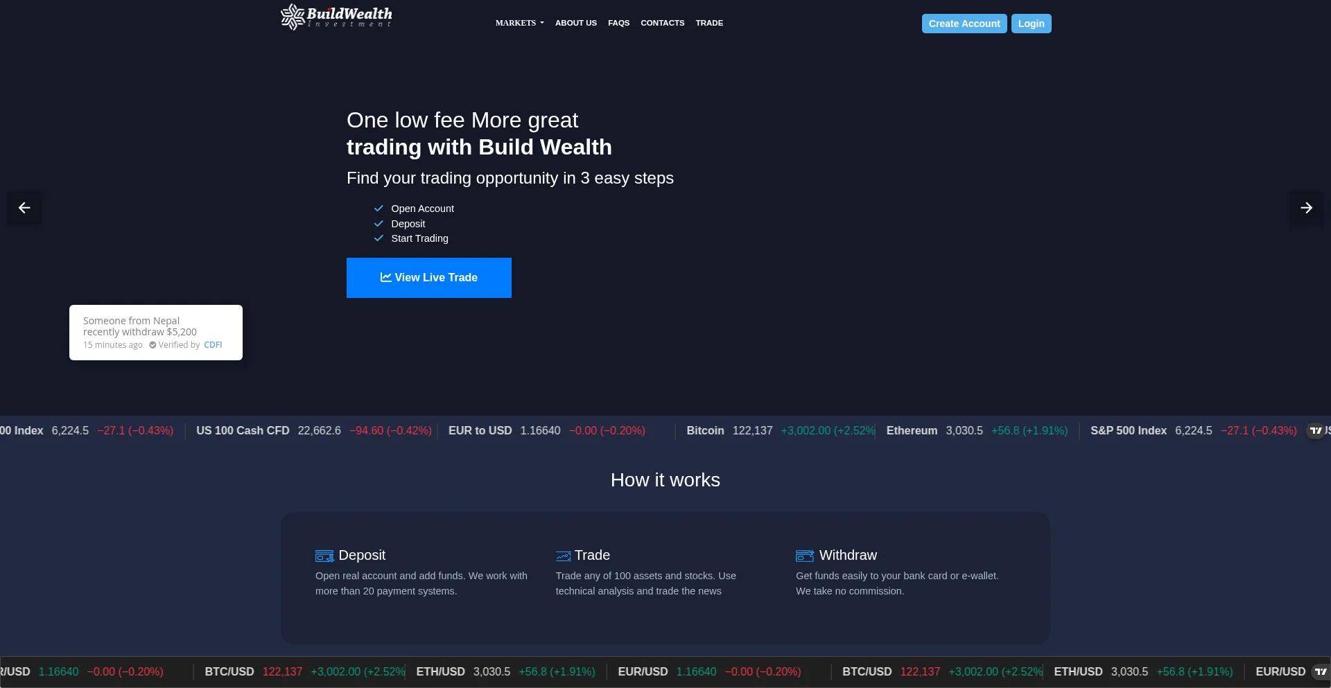 Website screenshot of Buildwealthfh.com