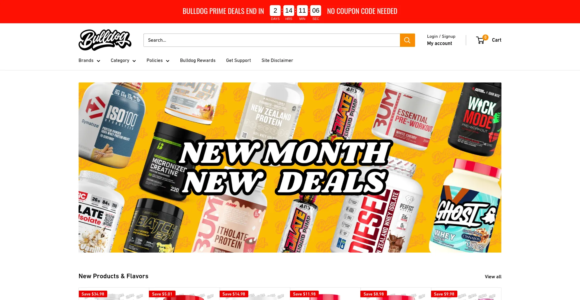 Website screenshot of Bulldognutrition.com