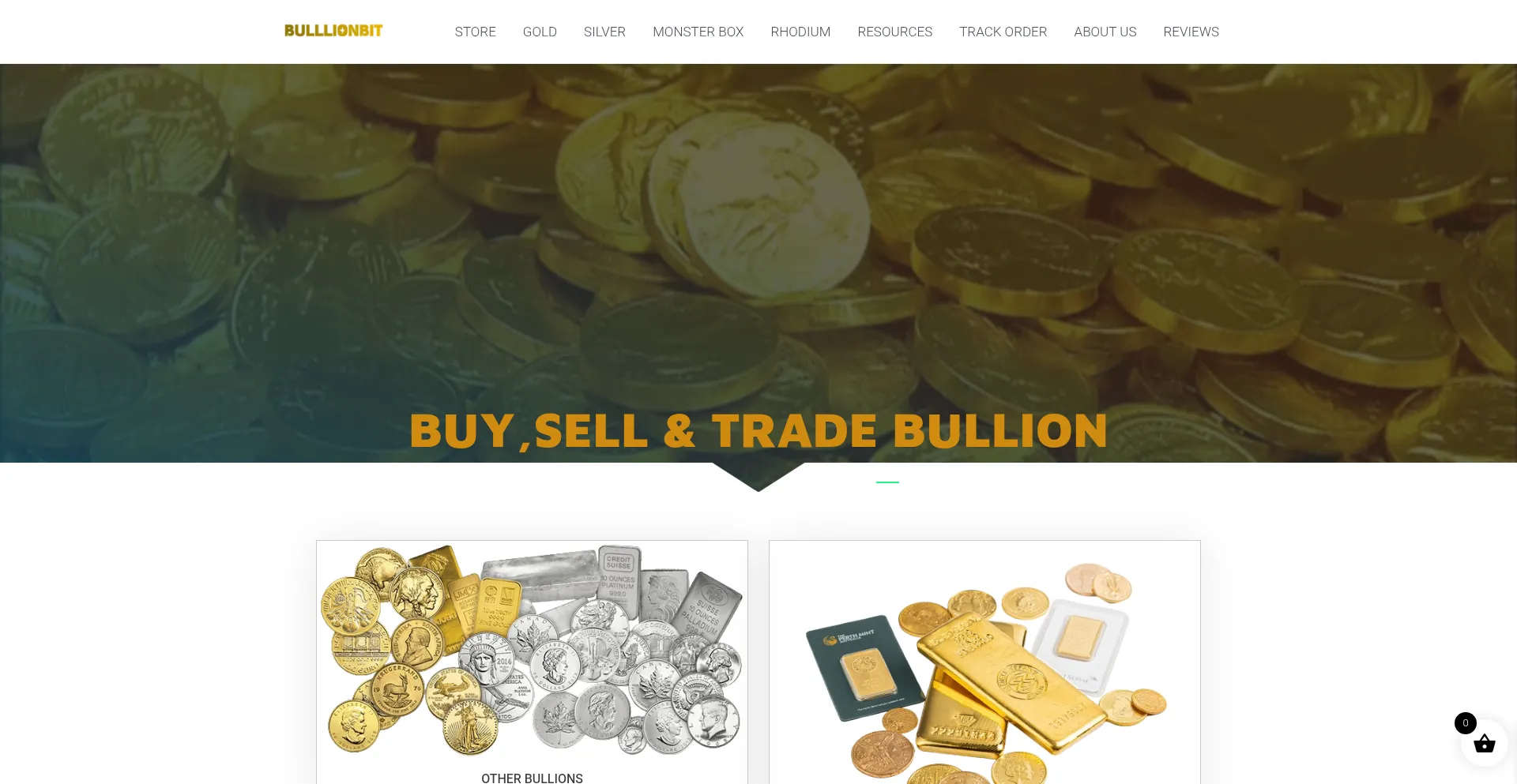 Website screenshot of Bullionbit.net