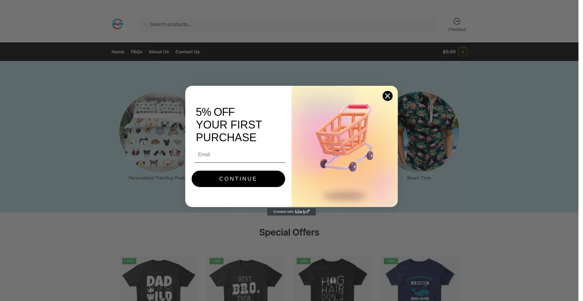 Website screenshot of Bunmerch.com