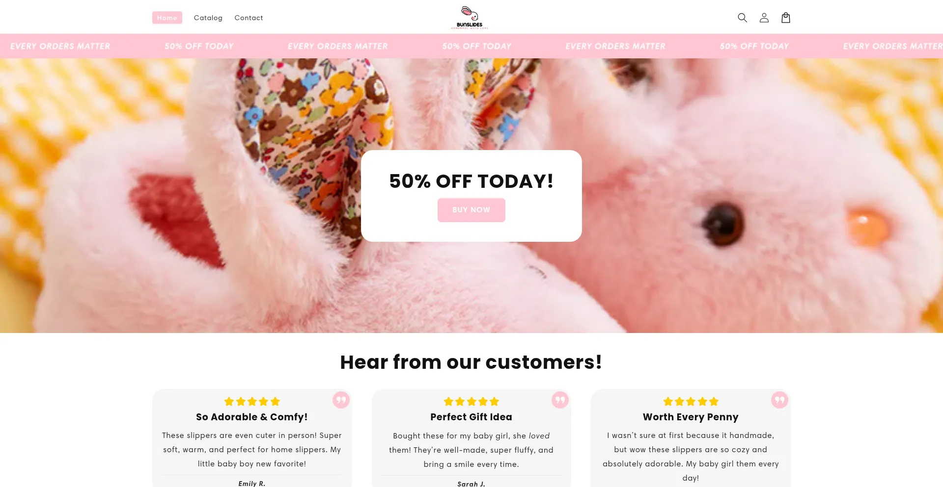 Website screenshot of Bunslides.com