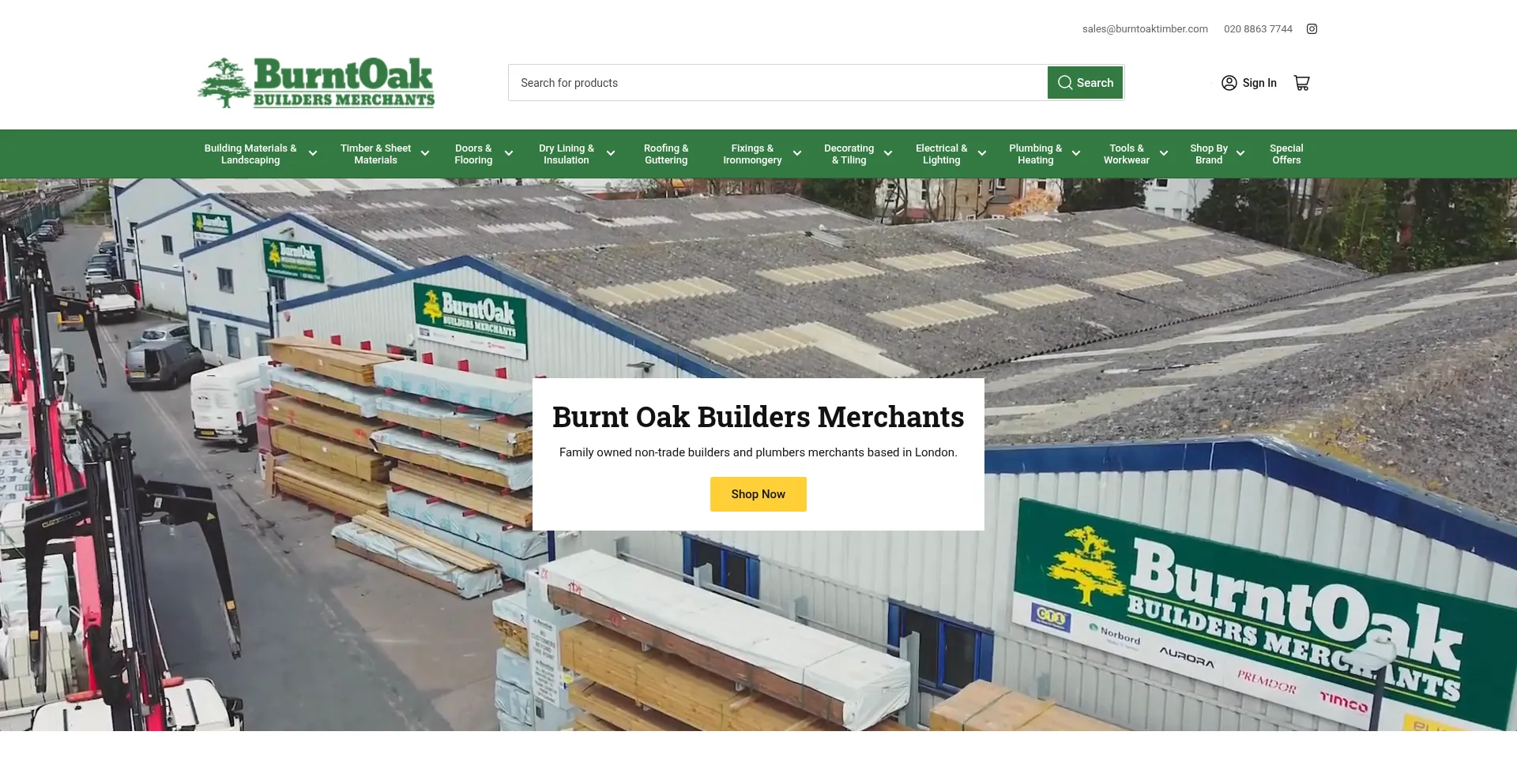 Website screenshot of Burntoaktimber.com