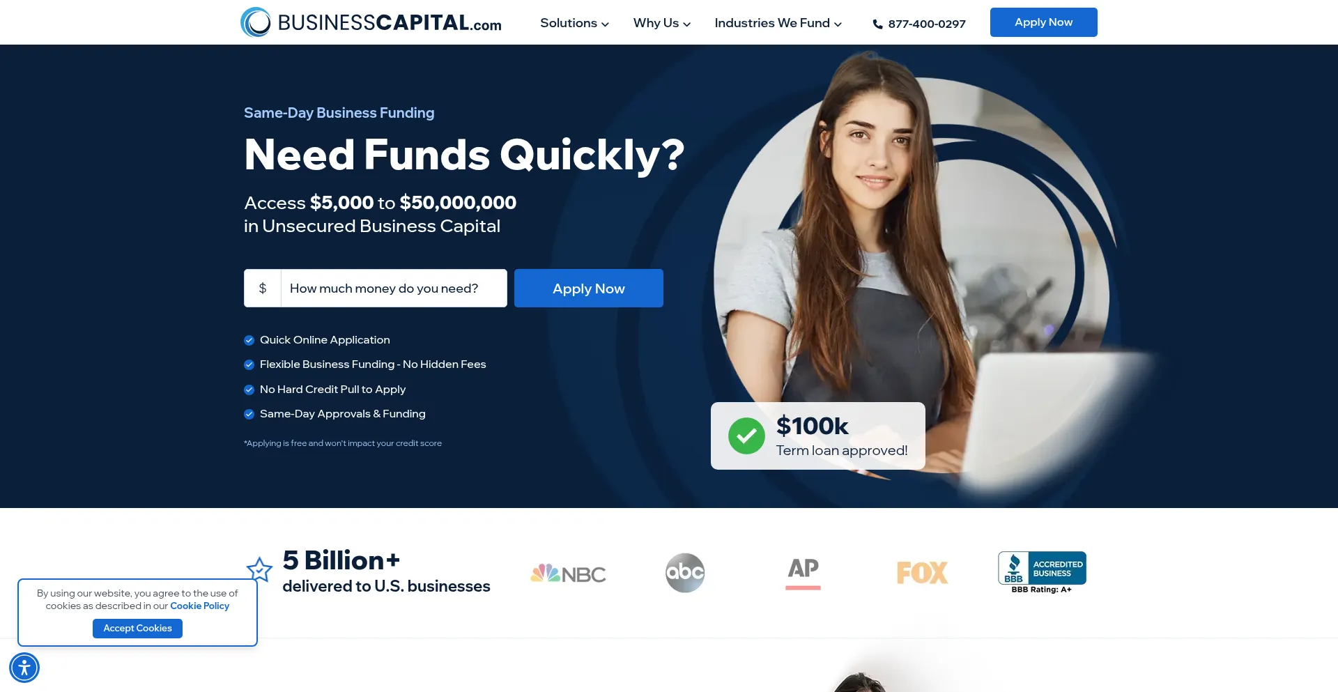 Website screenshot of Businesscapital.com
