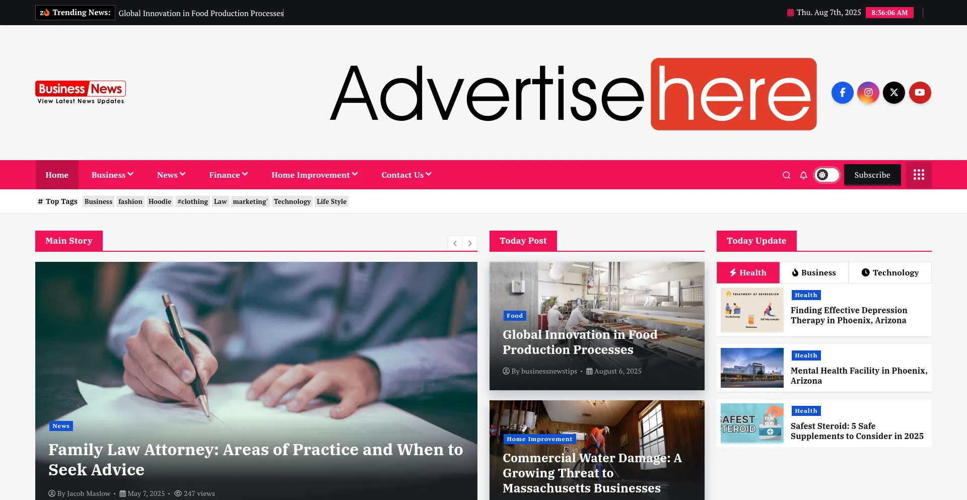 Website screenshot of Businessnewstips.com