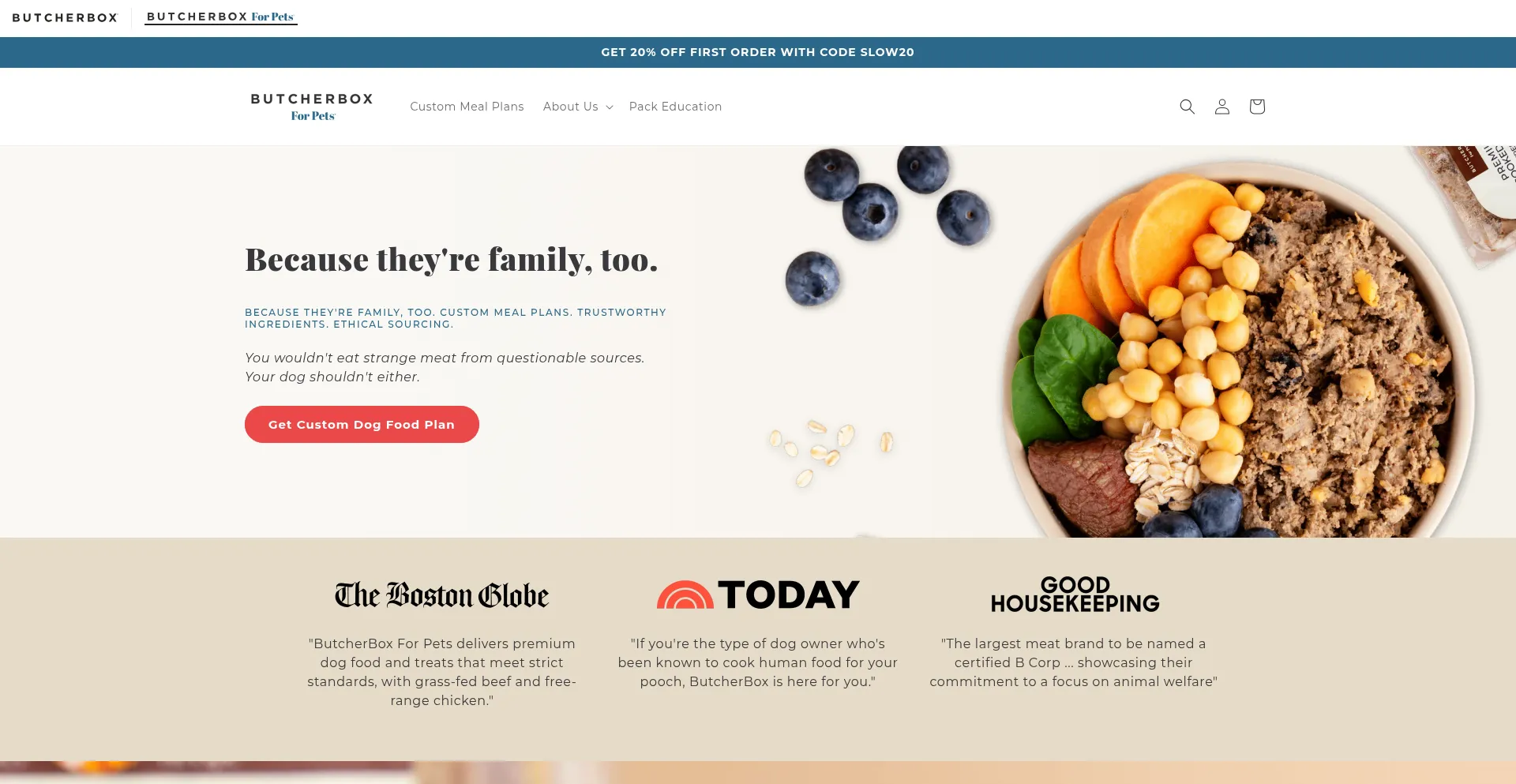 Butcherboxforpets.com Screenshot