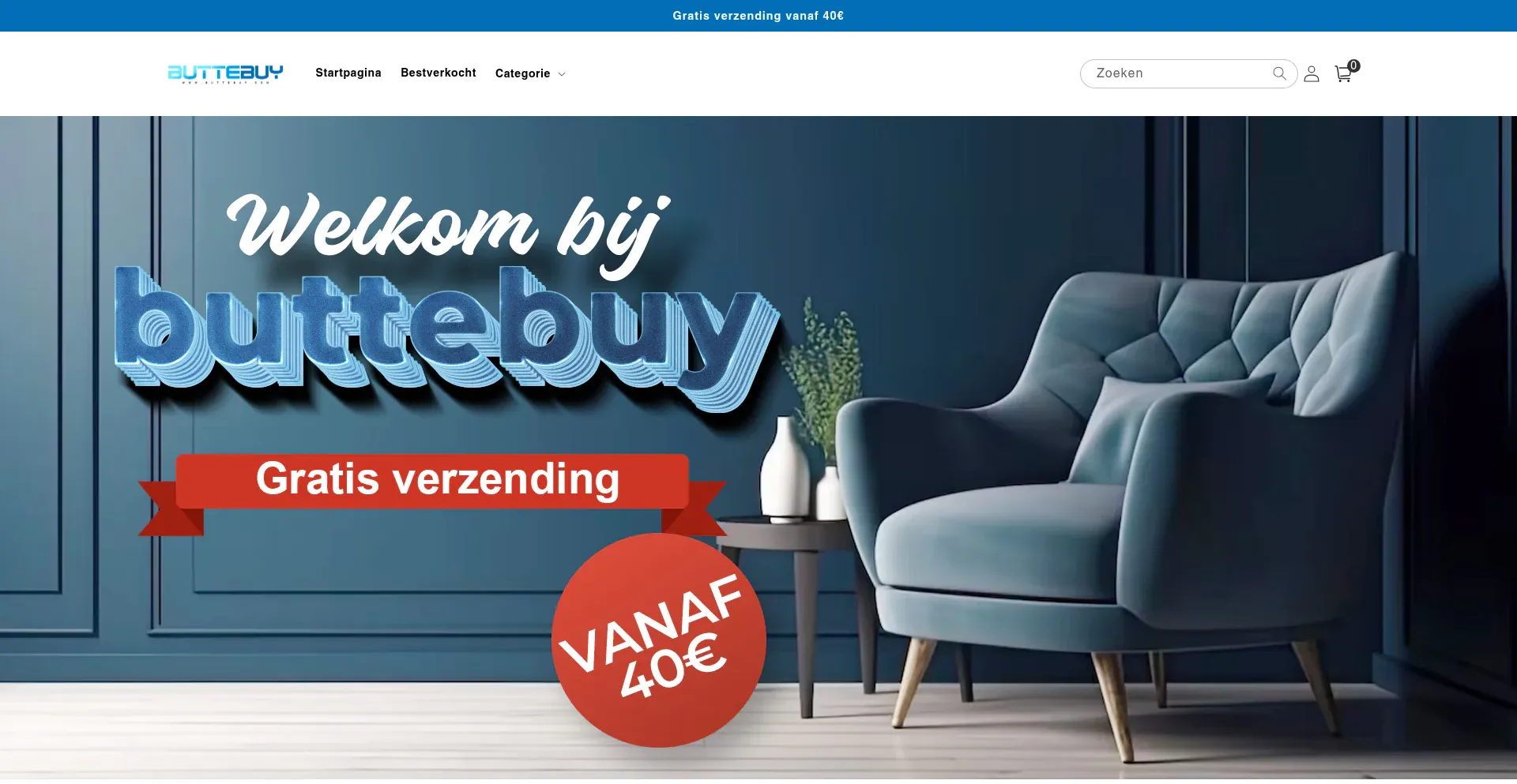 Website screenshot of Buttebuy.com