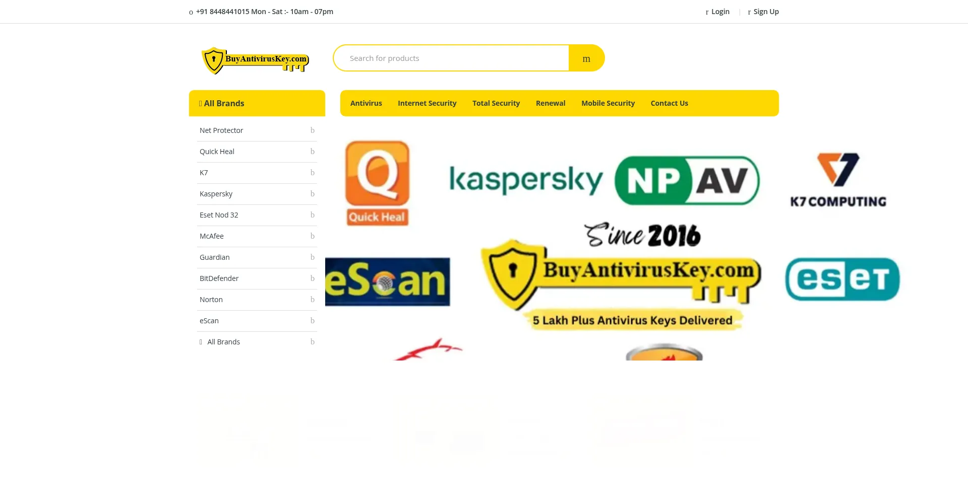 Website screenshot of Buyantiviruskey.com