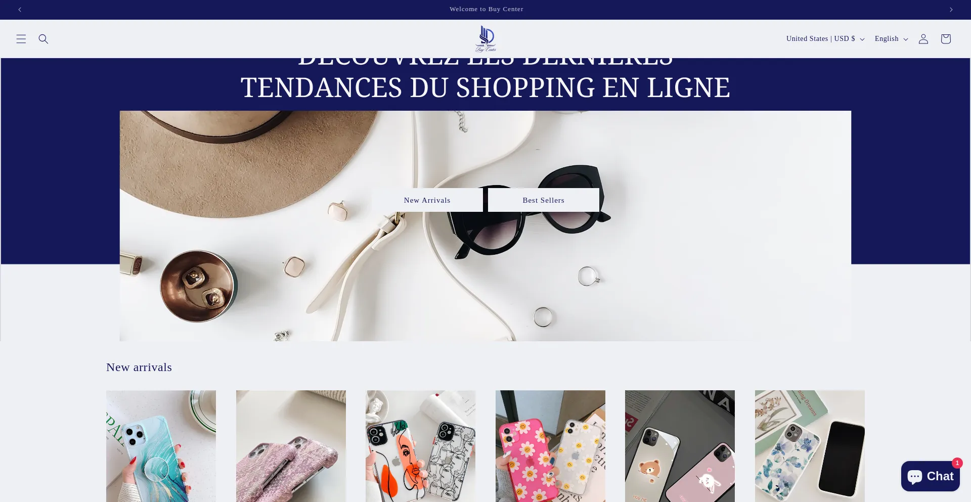 Website screenshot of Buycenter.fr