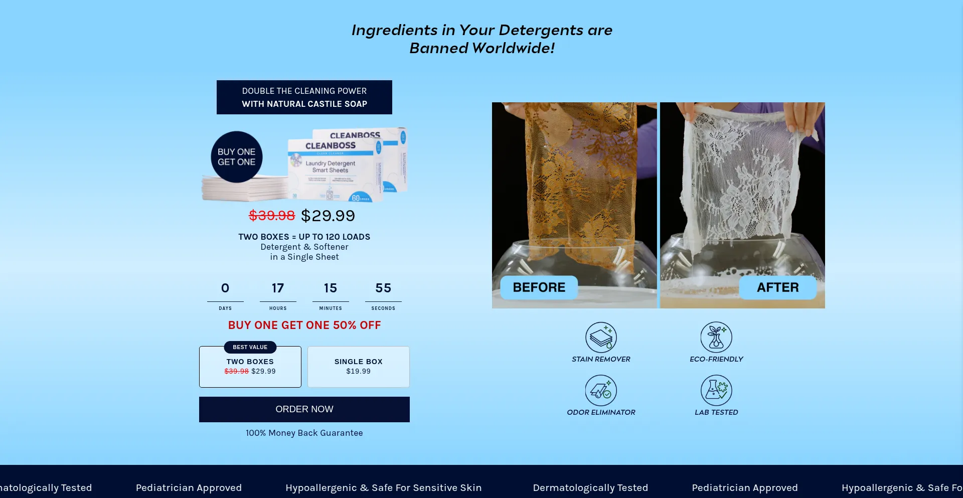 Website screenshot of Buycleanboss.com