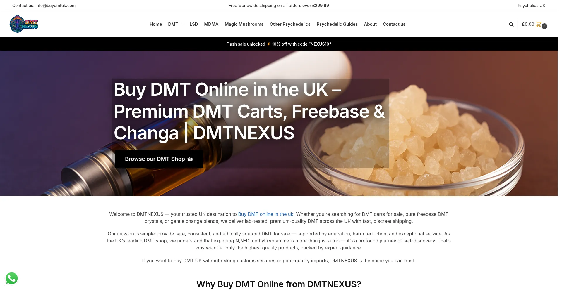Website screenshot of Buydmtuk.com