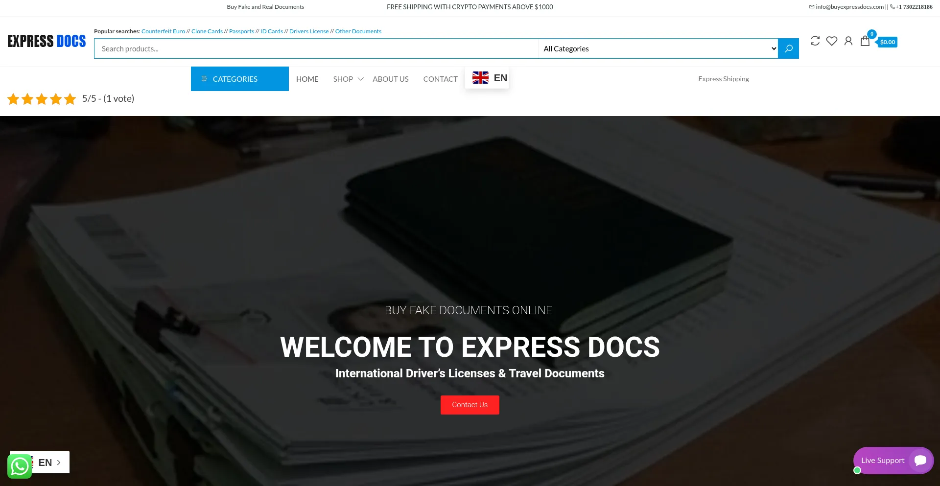 Website screenshot of Buyexpressdocs.com