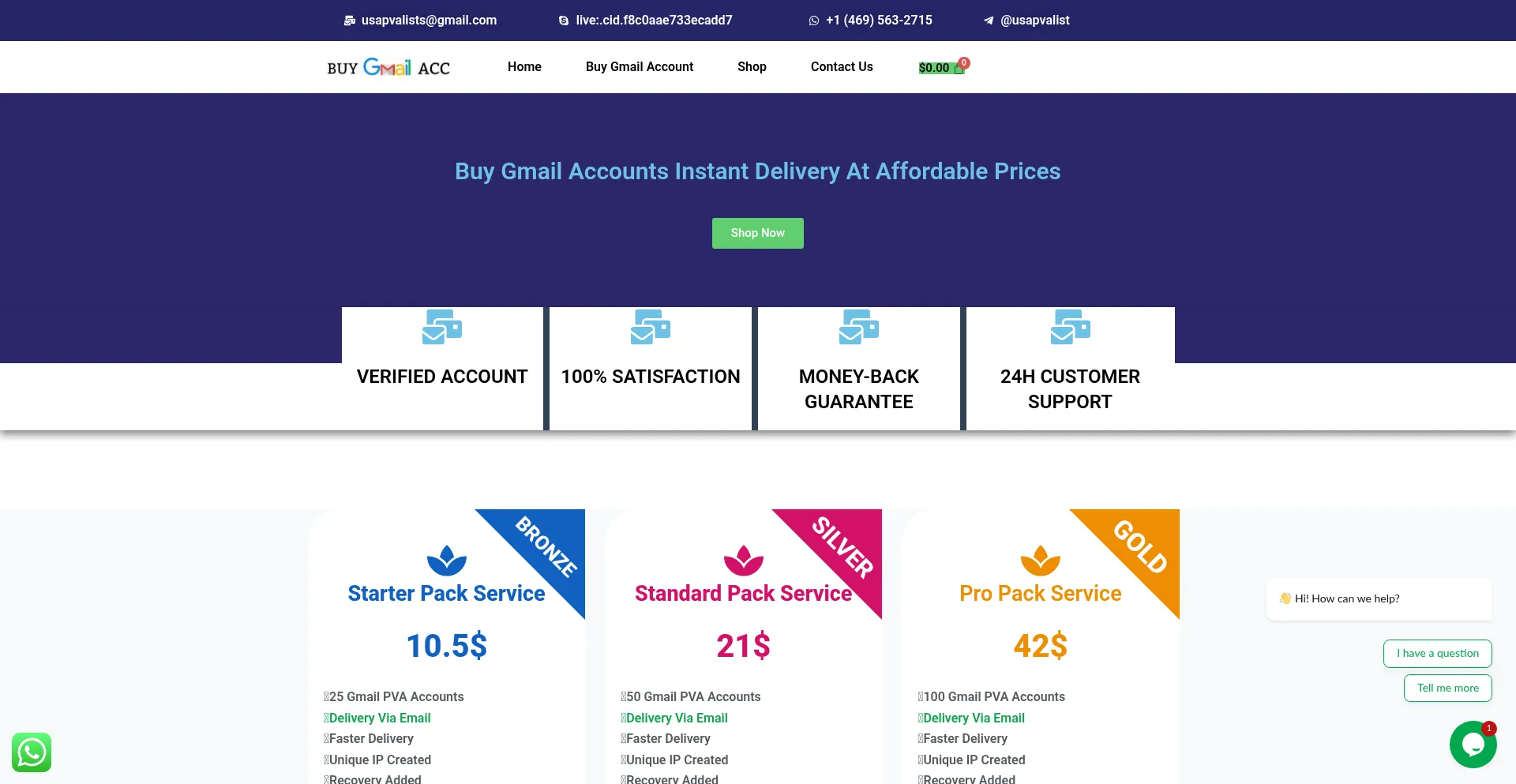 Buygmailacc.com Screenshot