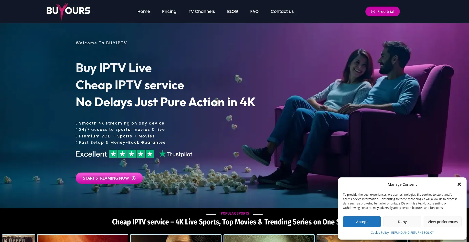 Buyiptvlive.com Screenshot