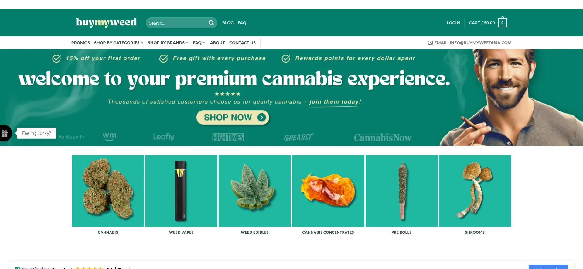 Website screenshot of Buymyweedusa.com