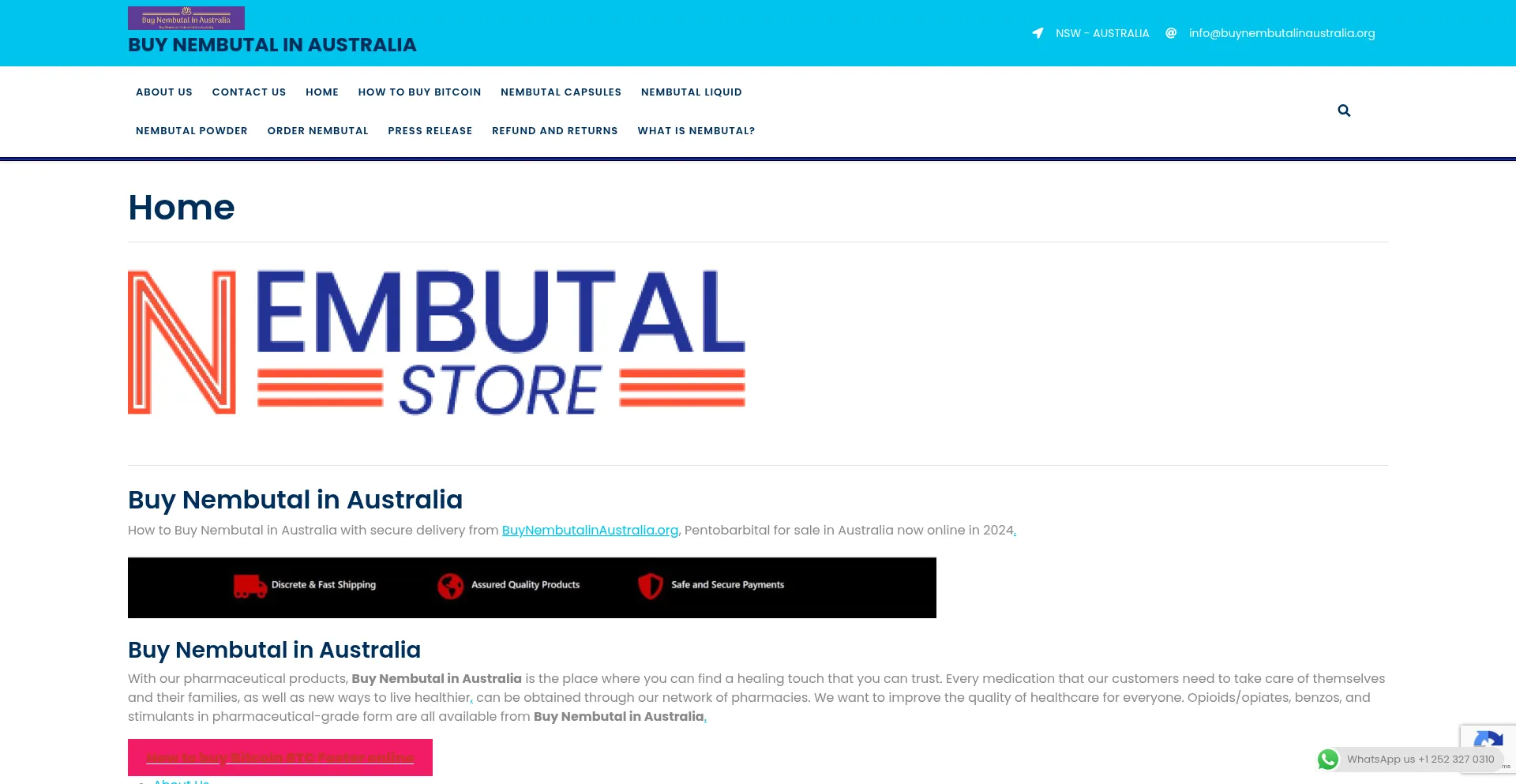 Website screenshot of Buynembutalinaustralia.org
