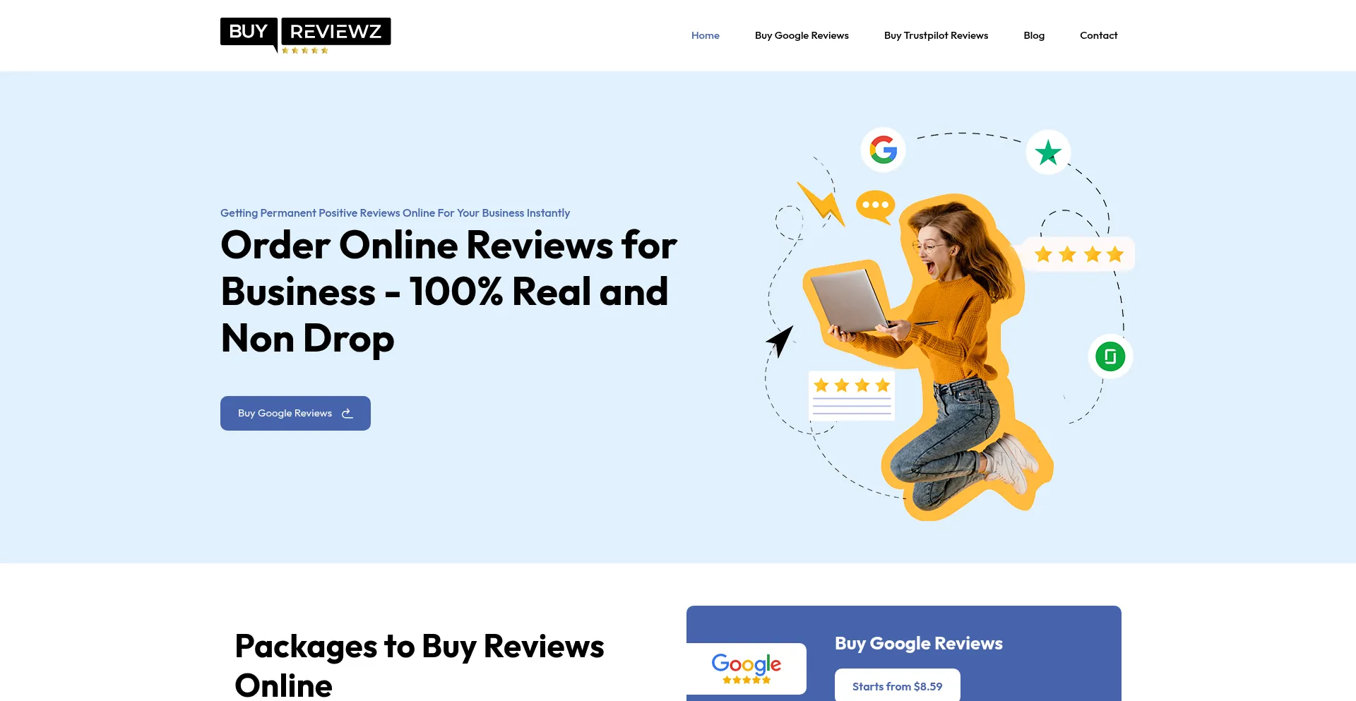 Website screenshot of Buyreviewz.com