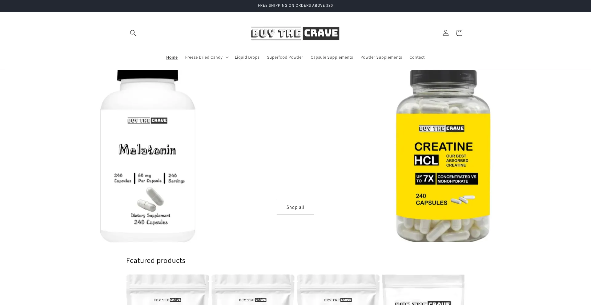 Website screenshot of Buythecrave.com